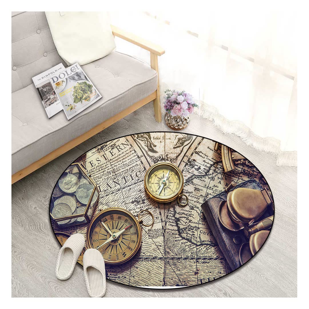Modern Microfiber Round Area Rug 39
