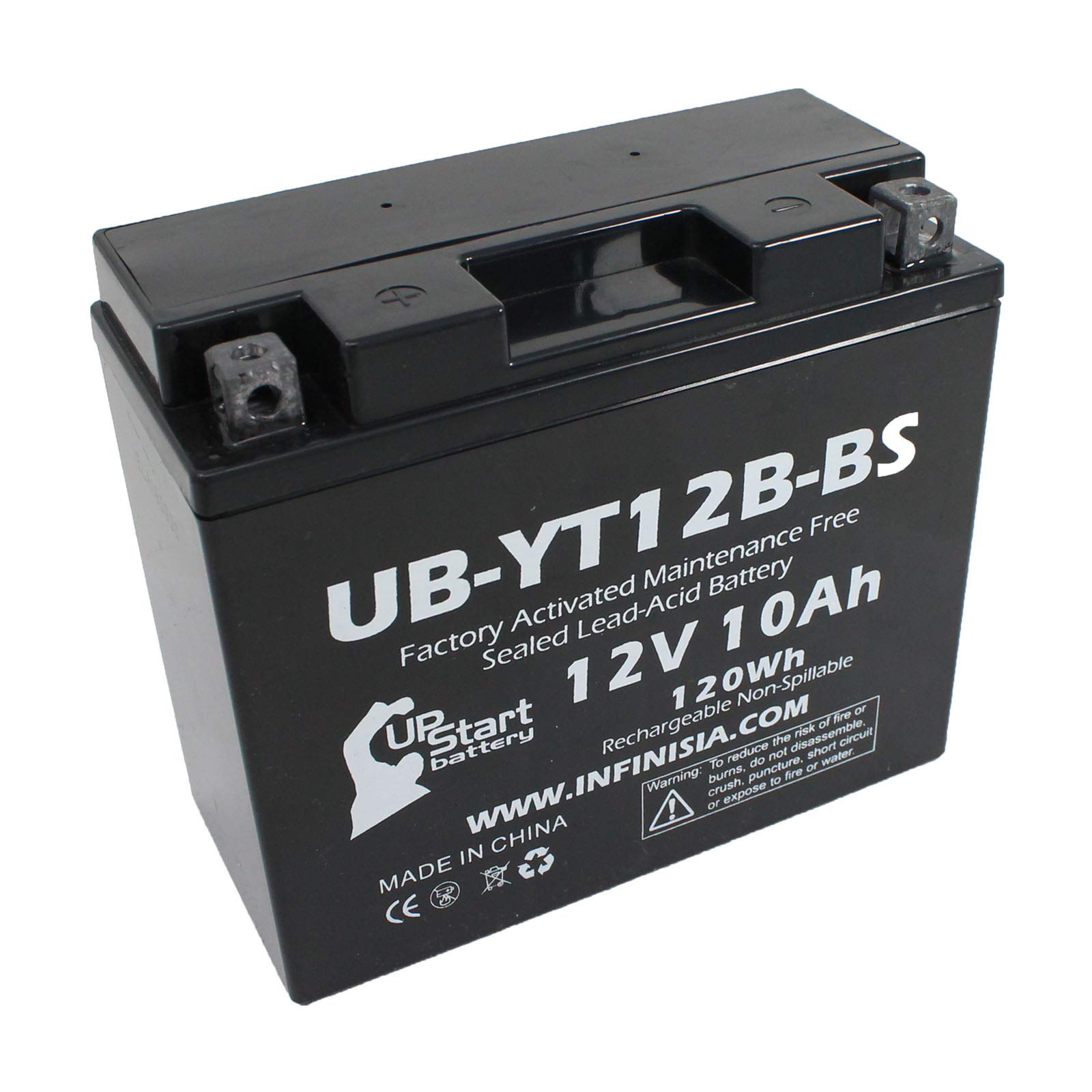 5-Pack UB-YT12B-BS Motorcycle Battery Replacement for 2010 Ducati Monster 696 696CC - 12V 10AH Maintenance Free AGM Battery by UpStart (Factory Activated) - Perfect for Motorcycle Upgrades, Replacement & Long Rides