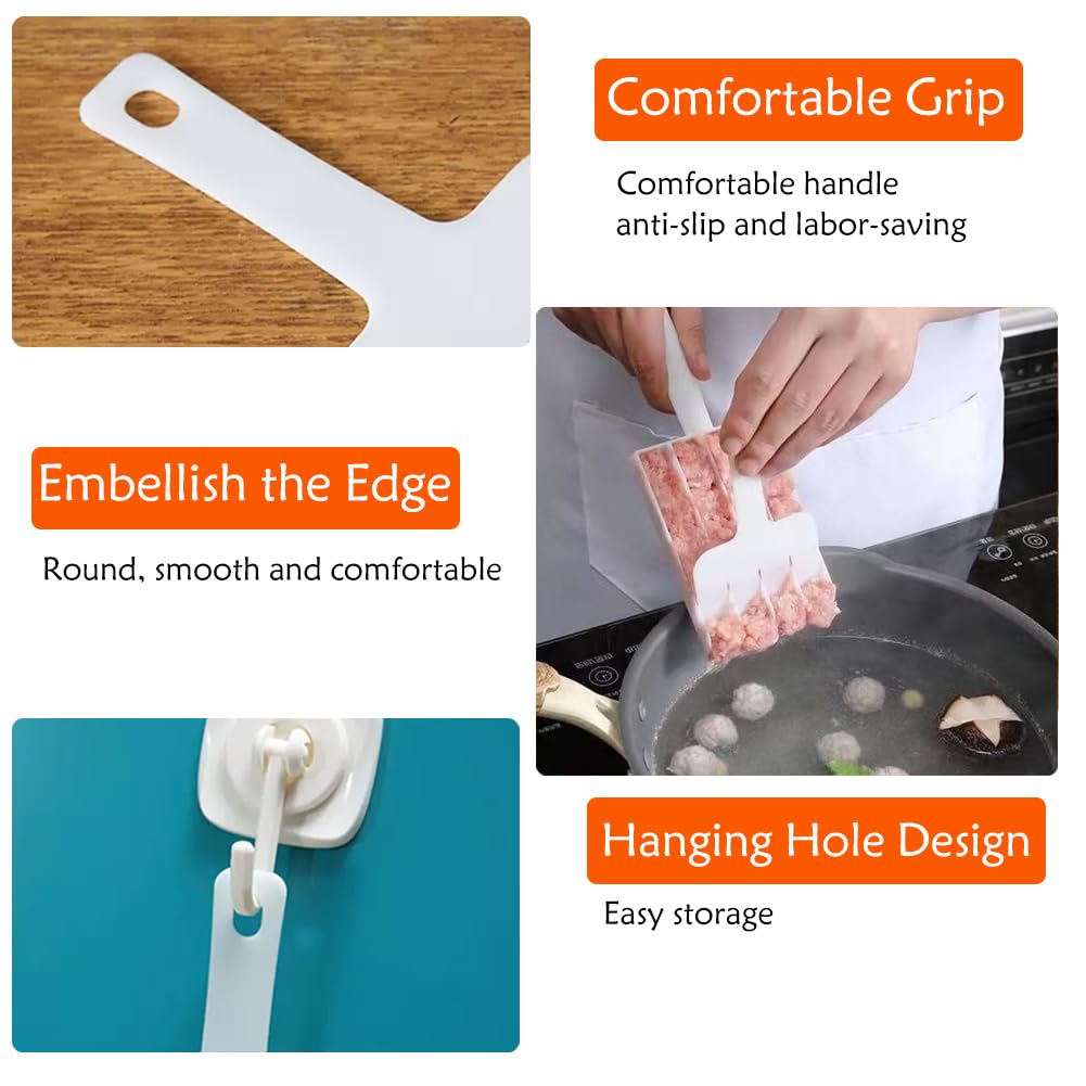 Non-Stick 4-in-1 Meatball Maker Mold - Kitchen Tool for Making Perfect Meatballs, Cookie Dough & Rice Balls (2-Pack) - Ideal for Home Cooking, Meal Prep & Party Food