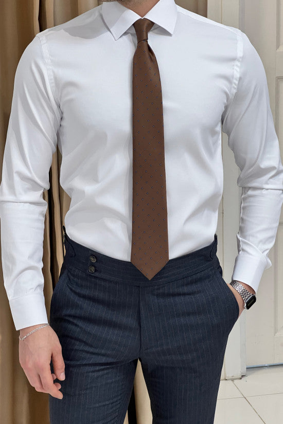 Premium Slim Fit White Cotton Shirt - Water Repellent, Stain Resistant & Nano Care Technology | Perfect for Business Casual, Office Wear & Formal Occasions
