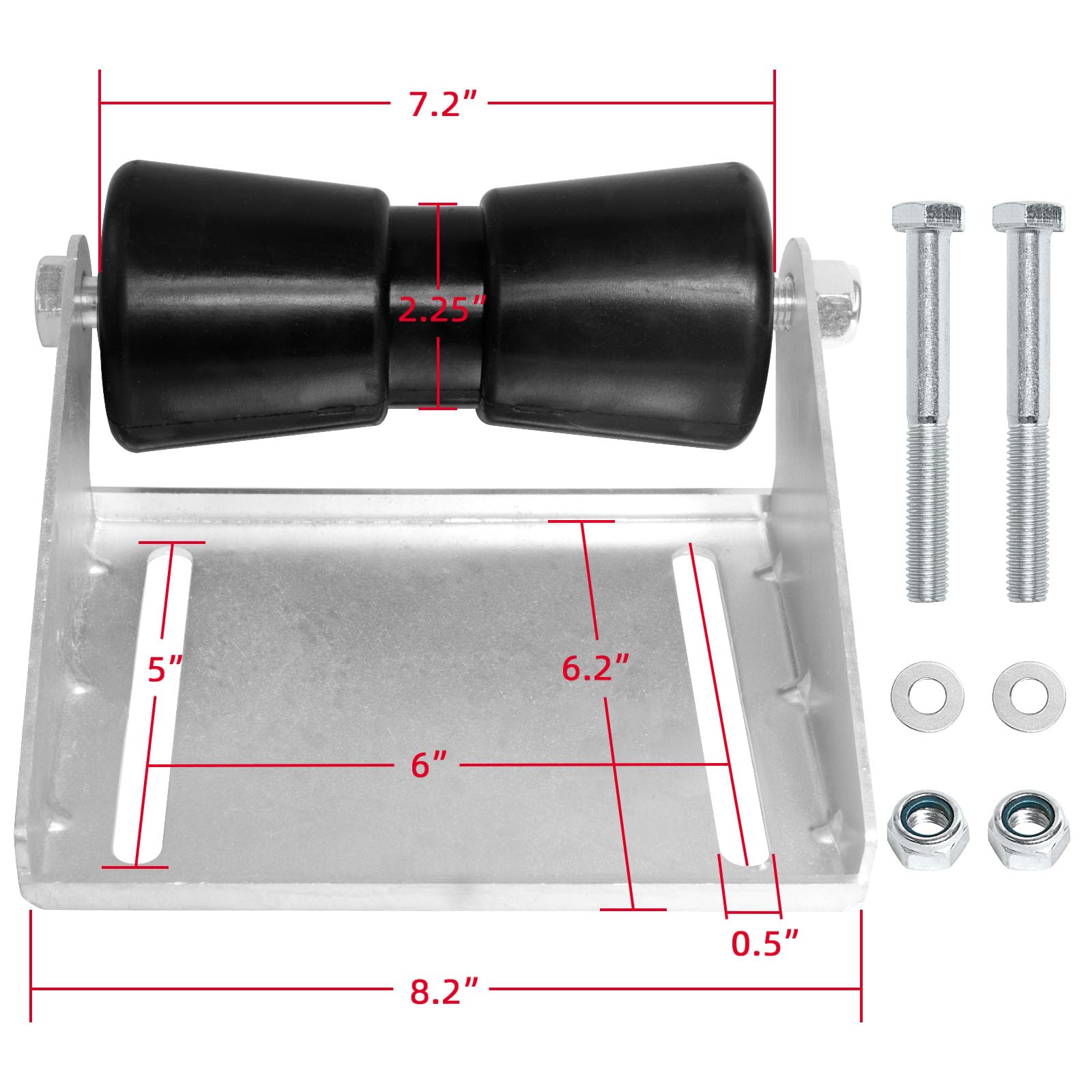 **Boat Trailer Rollers with Brackets - Galvanized Steel Keel Roller Assembly Kit for Boat Trailers | Includes Mounting Bolt & Roller Shaft | Perfect for Smooth Boat Loading & Unloading**