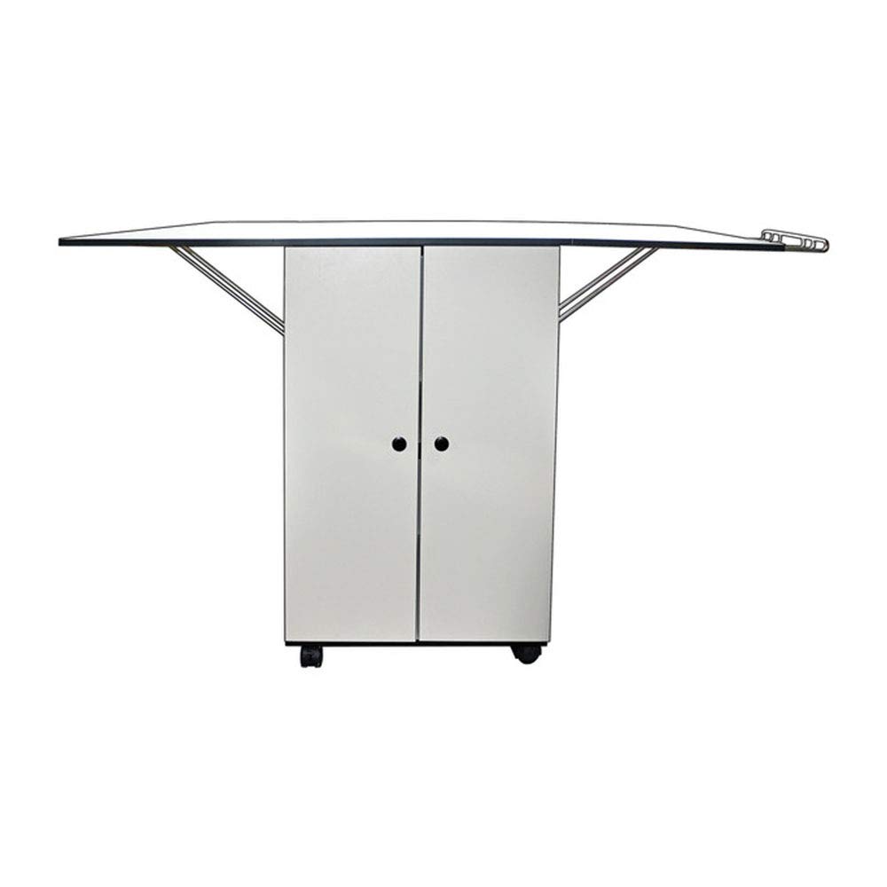 Sullivans Ironing Board Table Top with Ironing Center - White Fitted Padded Cover & Cabinet Caddy for Home Laundry Room and Sewing Station
