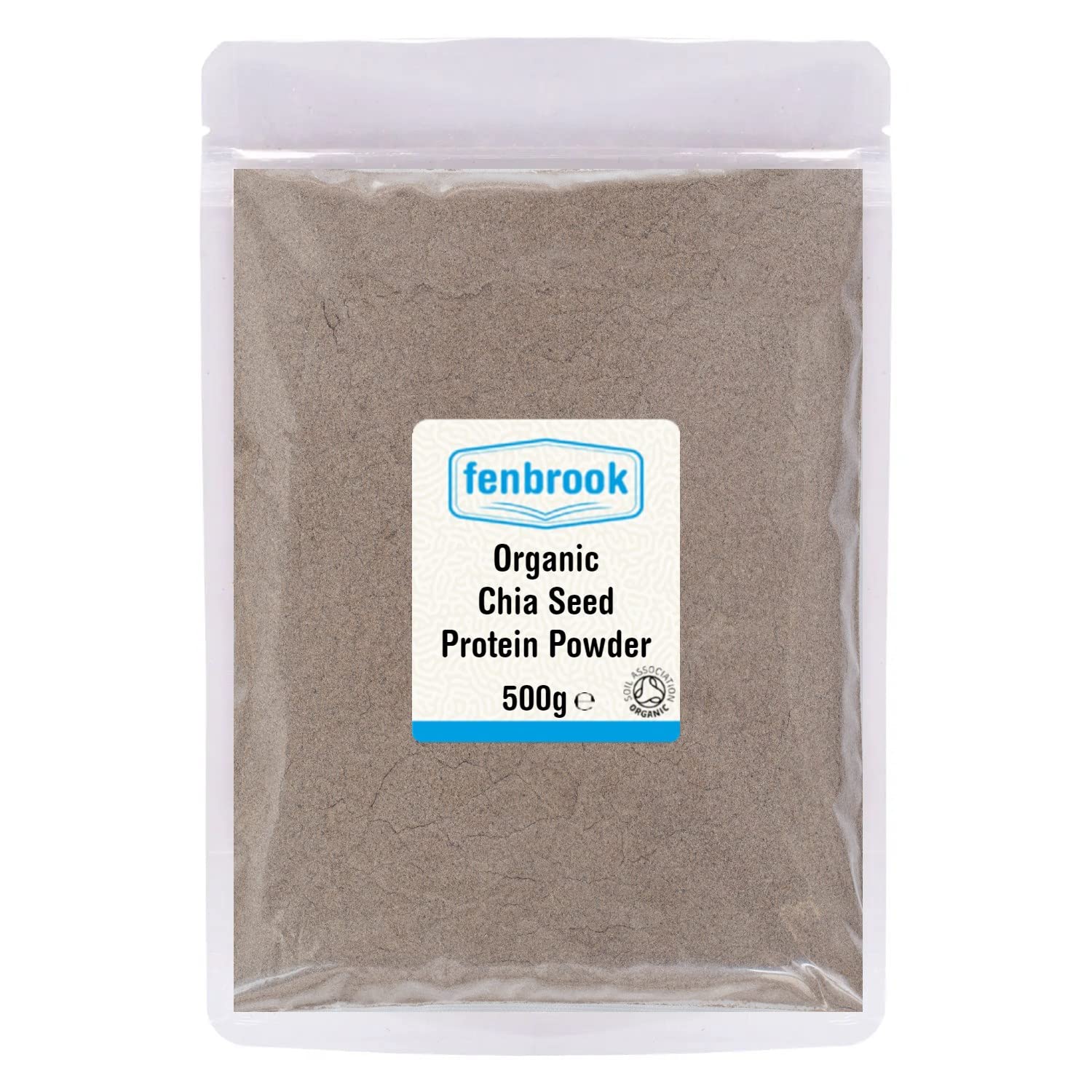 Organic Chia Seed Protein Powder 500g - USDA & EU Certified, Plant-Based Superfood for Smoothies, Baking & Post-Workout Recovery | Fenbrook Organic