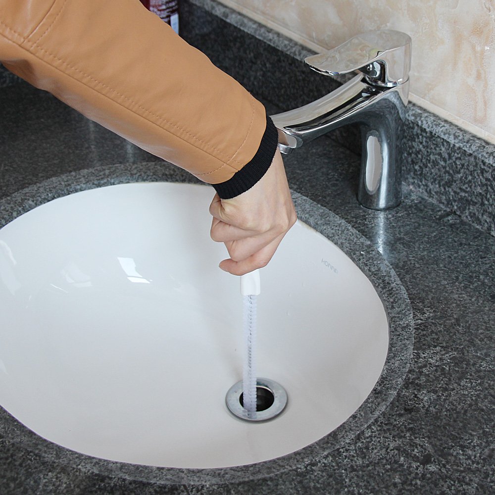 Alink Sink Drain Overflow Cleaning Brush - Flexible Pipe Cleaner Tool for Hair Clog Removal, Bathroom & Kitchen Drain Snake with Hook - Perfect for Home, RV & Apartment Plumbing Maintenance