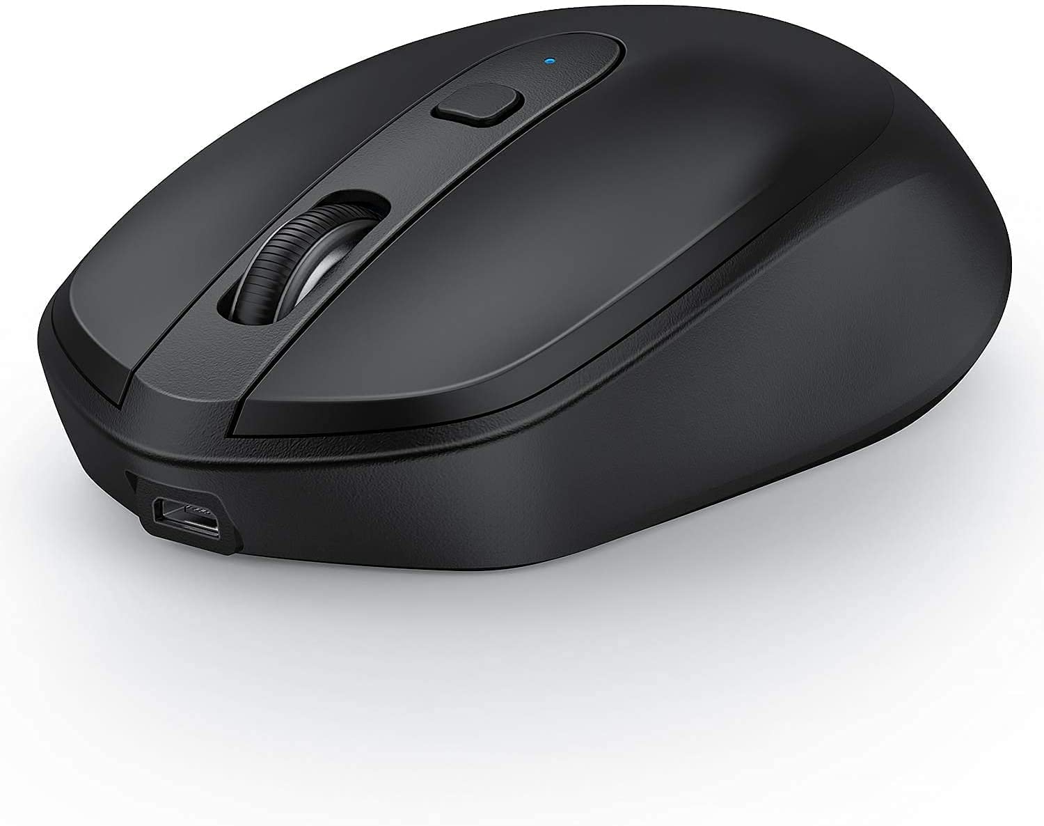 Unipows Wireless Bluetooth Mouse - 2.4G & Bluetooth 4.0 Rechargeable Optical Mouse for PC, Laptop, Tablet, MacBook, iPad, iPhone (iOS 13.1.2+), Windows, MacOS, Linux - Black | Perfect for Office Work, Remote Learning & Travel Use
