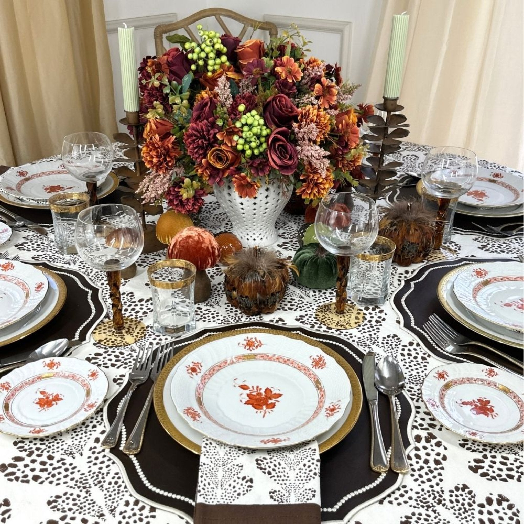 Premium Cocoa Kelli Tablecloth - Waterproof & Stain Resistant Rectangular Table Cover for Dining, Parties, and Outdoor Events - Elegant Home Decor for Kitchen, Patio, and Special Occasions