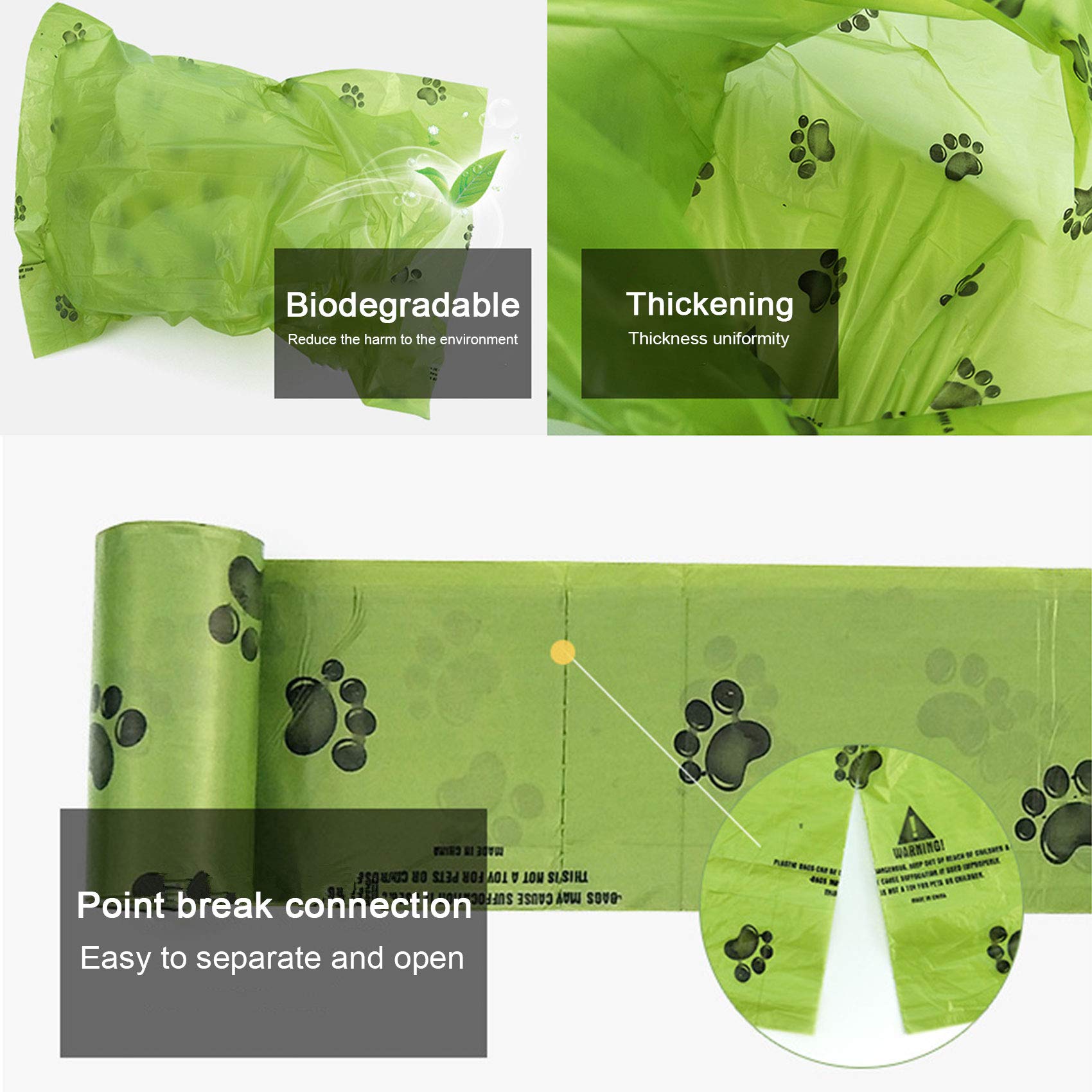 Eco-Friendly Dog Poop Bags with Dispenser & Leash Clip - 360 Biodegradable Waste Bags (24 Rolls) for Easy Cleanup During Walks, Park Visits & Travel