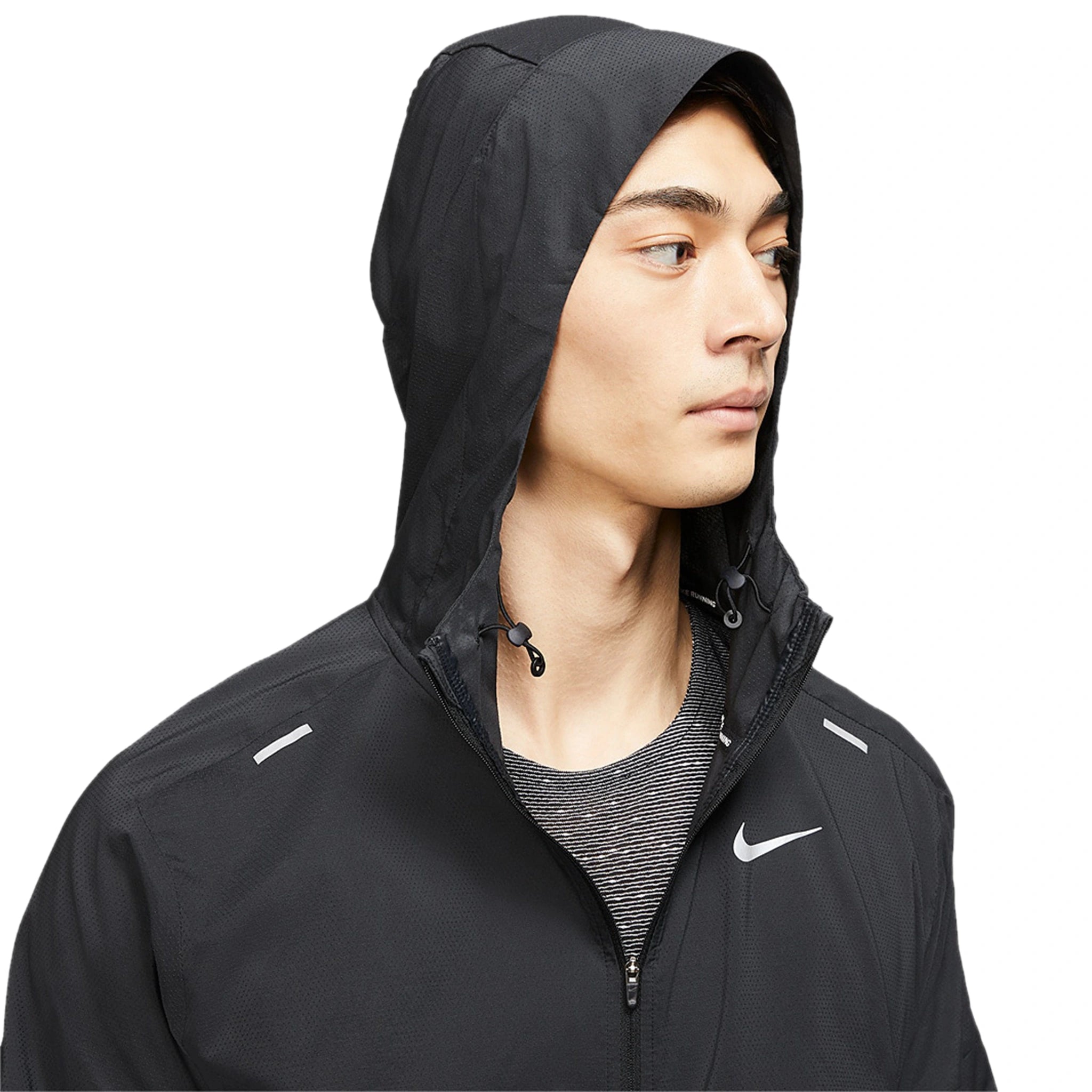 Nike Repel Packable Black Windrunner Jacket - Lightweight Water-Resistant Hooded Windbreaker for Men & Women - Perfect for Hiking, Running & Outdoor Adventures