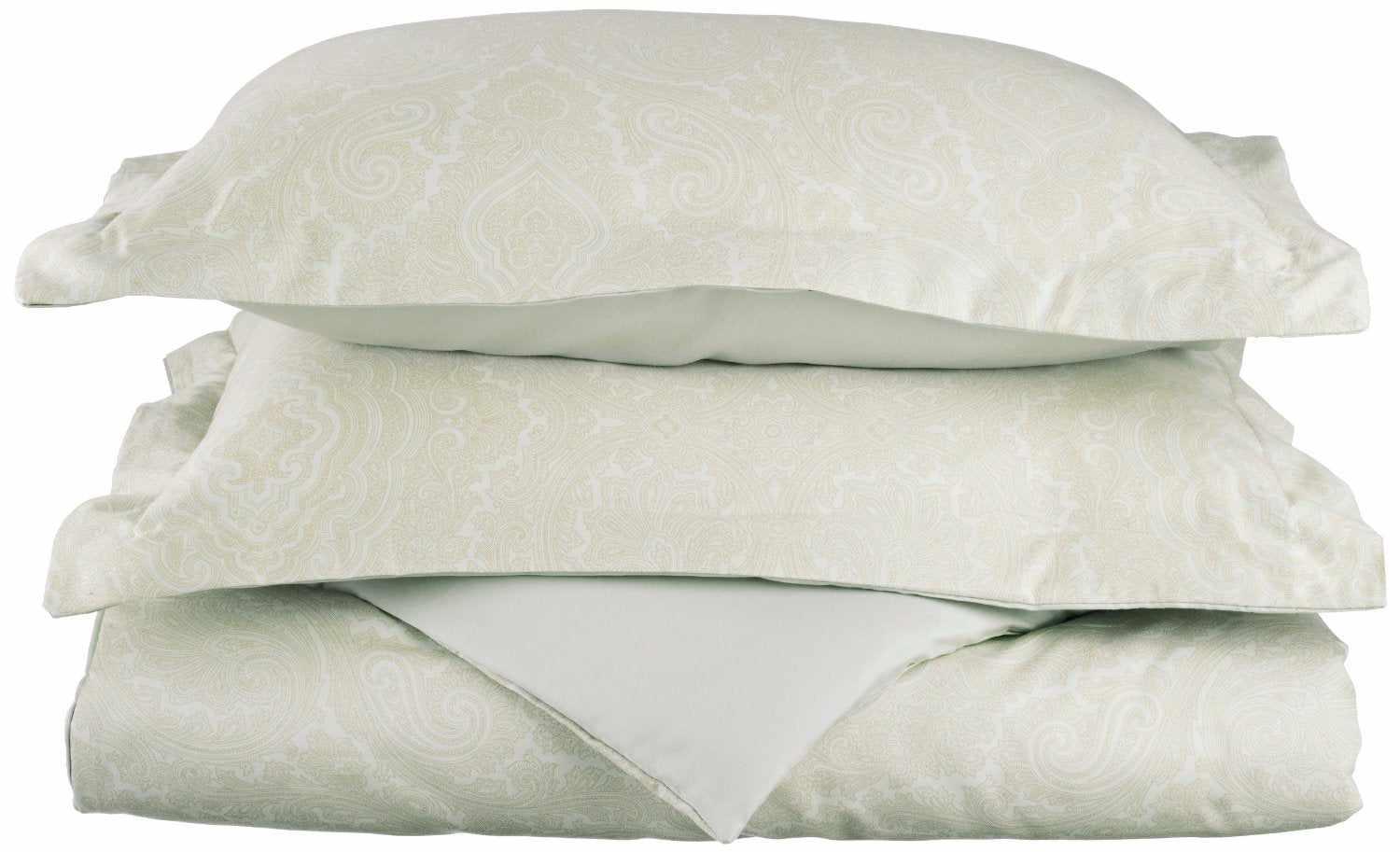 Luxury 600 Thread Count Cotton Blend Italian Paisley Duvet Cover Set - King Size Bedding for Elegant Master Bedroom Decor