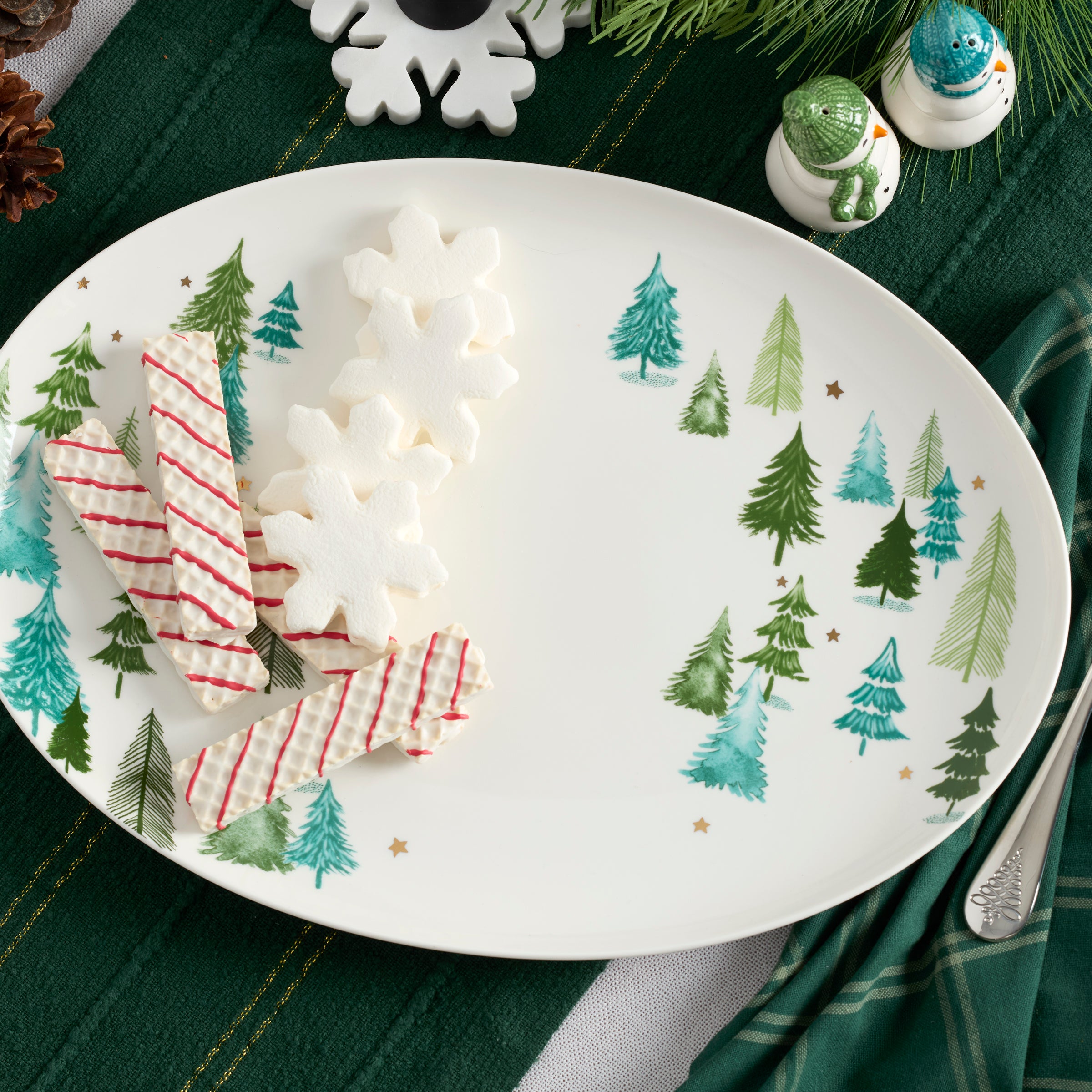 Balsam Lane Elegant Serving Platter - Premium Porcelain Appetizer Tray for Entertaining, Dinner Parties & Holiday Gatherings - Perfect for Cheese, Charcuterie & Desserts