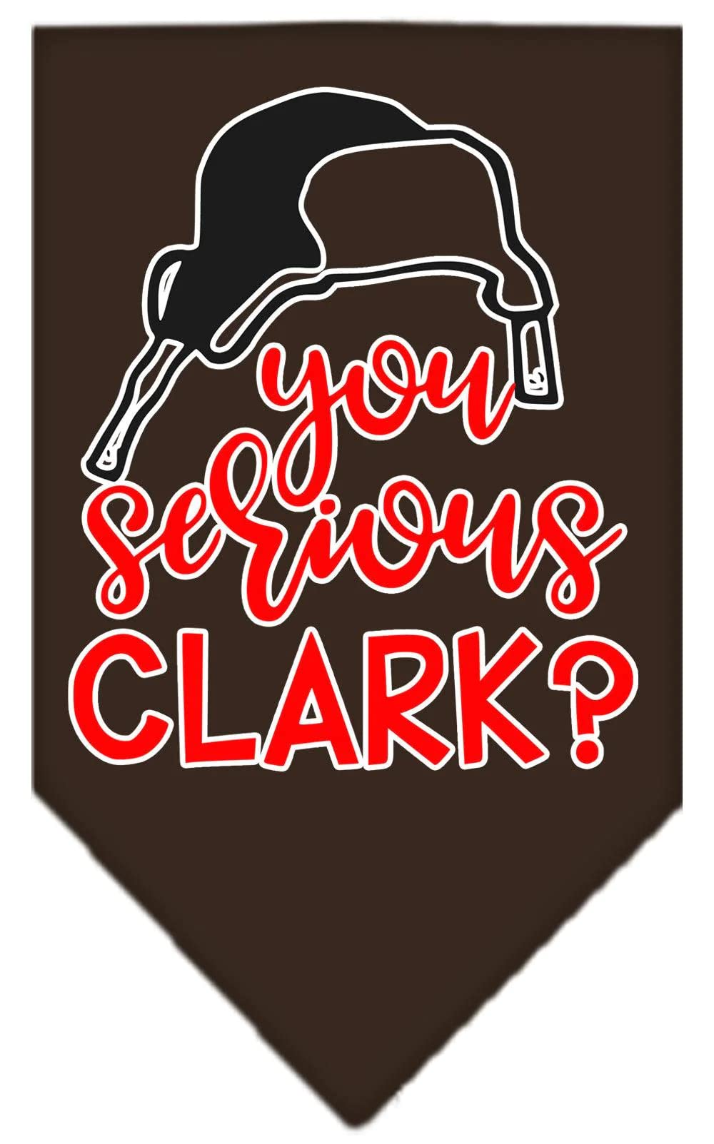 Christmas Pet Bandana for Dogs - 'You Serious Clark?' Screen Printed Light Pink Small - Perfect for Holiday Parties & Festive Pet Photos