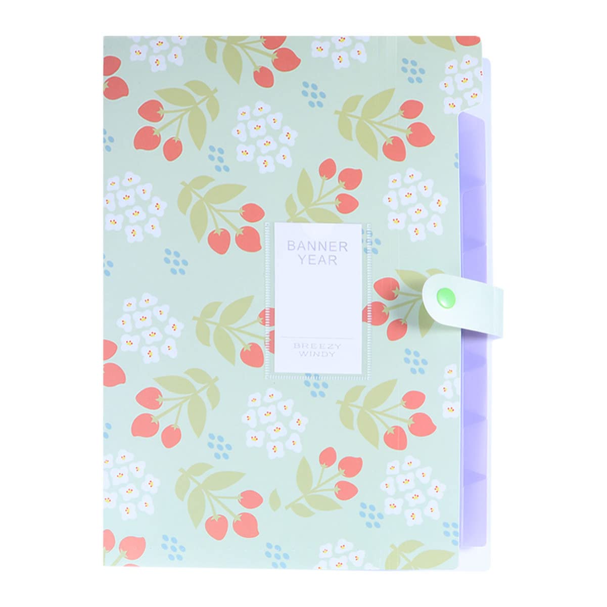 Floral Print Expandable File Folder - A4 Plastic Document Organizer with 8 Pockets for Office & Home Use | Green Expandable File Covers for Bills, Receipts, School Papers & Important Documents