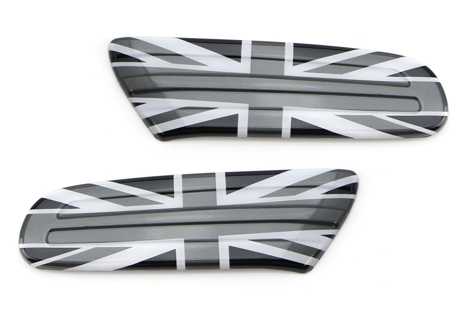 Black UK Union Jack Style Side Marker Lamp Scuttle Insert for MINI Cooper F55 F56 F57 - British Flag-Themed Car Accessory for Customization & Nighttime Visibility