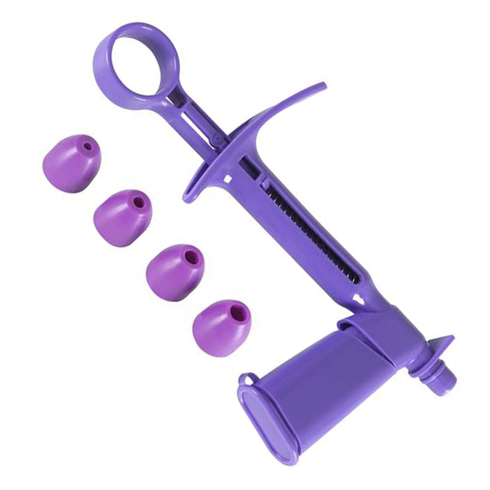 Professional Plastic Sugar Pearl Applicator for Cake Decorating - 4-in-1 Converter Tool, Baking Gun with Removable Nozzle (Purple) | Perfect for Wedding Cakes, Cupcakes & DIY Dessert Decoration