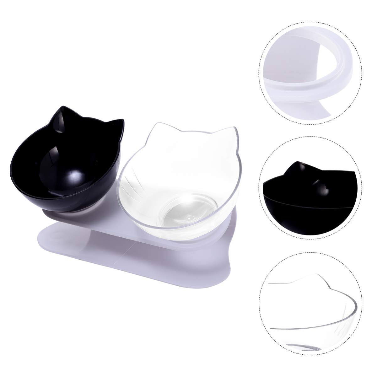 VOSAREA Elevated Double Pet Bowls for Dogs and Cats - Tilted Raised Food & Water Feeder with Stand - Stress-Free Eating for Small Dogs, Puppies & Kittens - Perfect for Home, Travel, and Outdoor Use