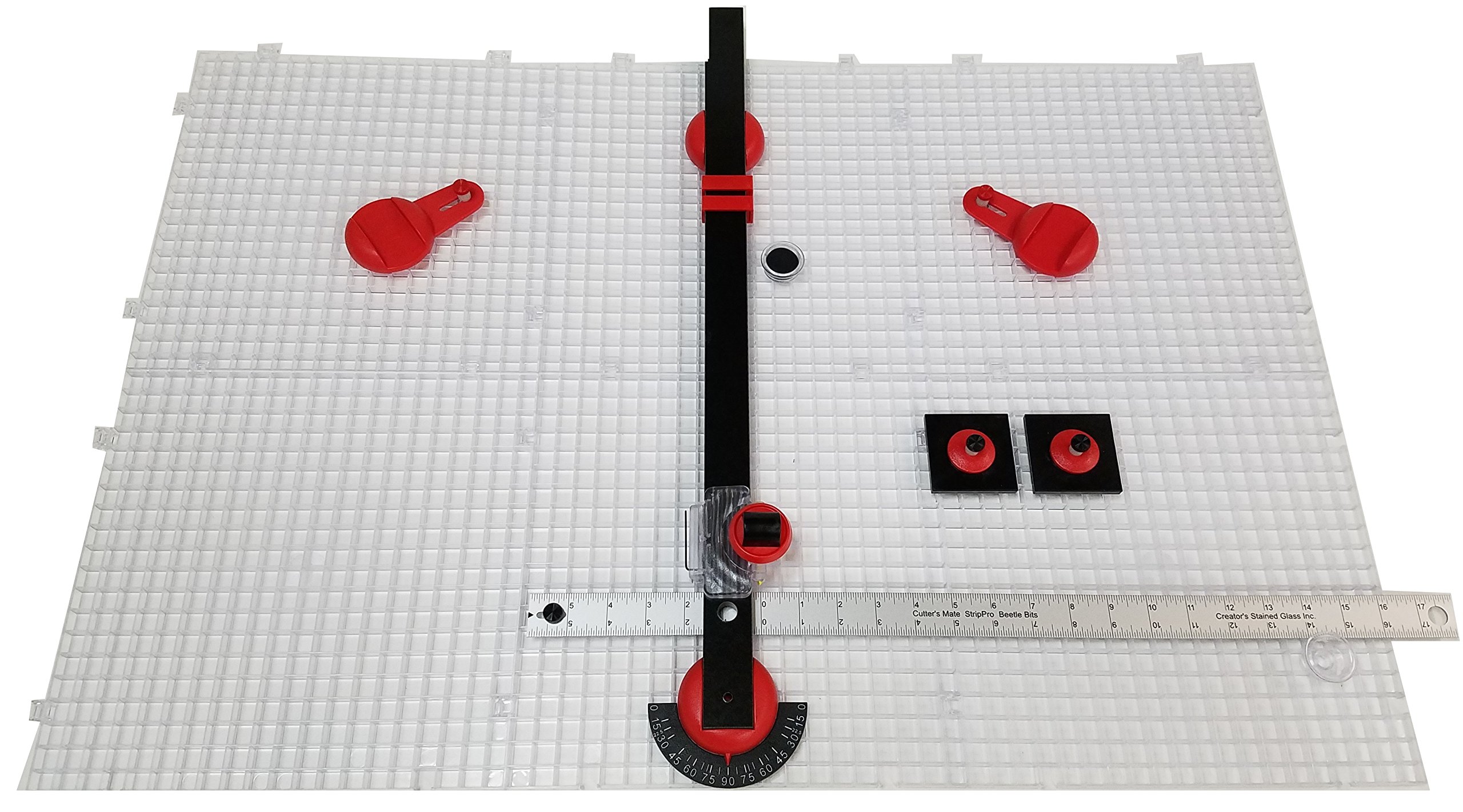 Ultra Beetle Bits Glass Cutting System - Complete Kit with 6 Waffle Grids & Push Button Flying Beetle Cutter - Professional Glass Cutting Tools for DIY, Stained Glass & Mosaic Art Projects - Made in USA