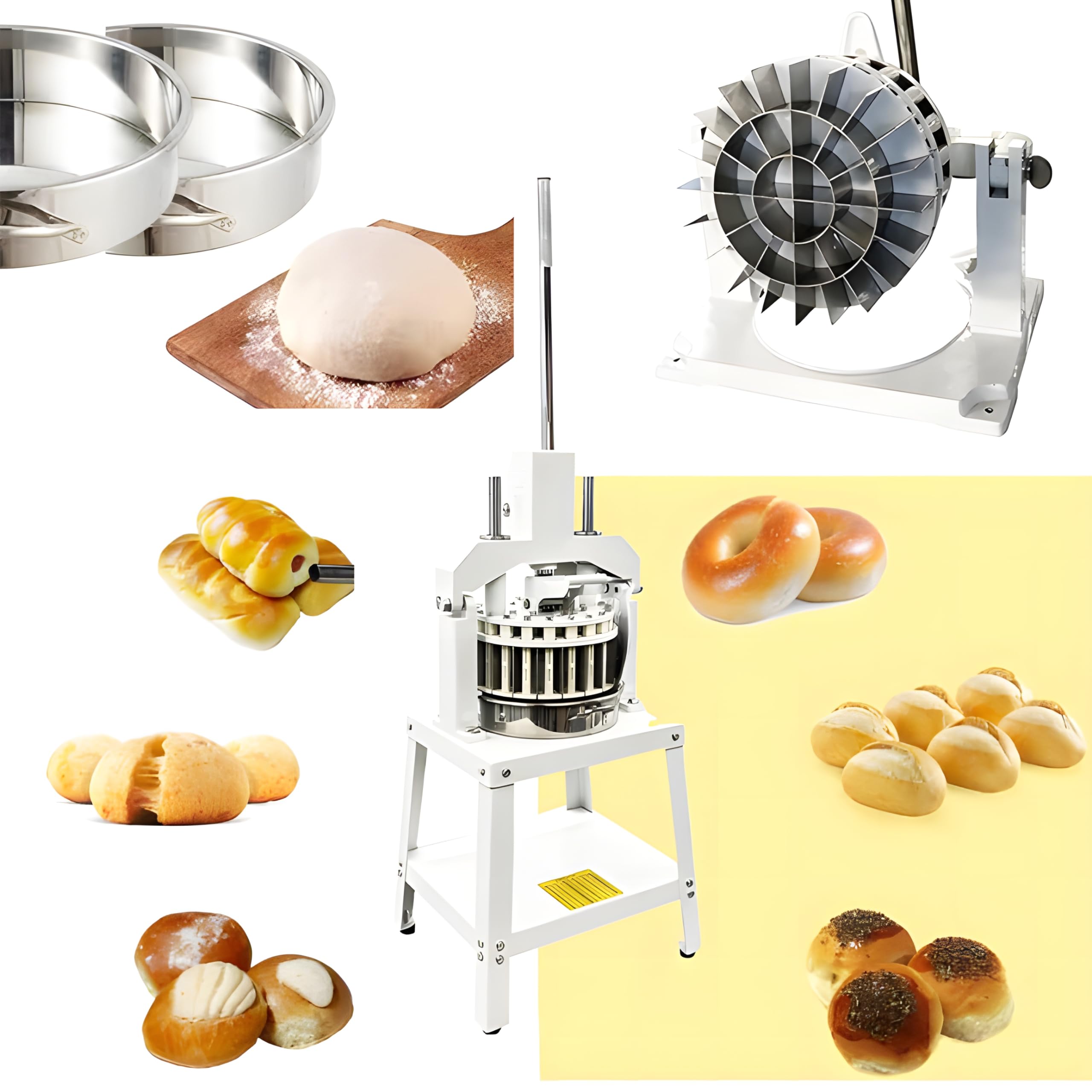 **Commercial Hydraulic Dough Divider Machine - 18pcs Dough Cutter Set (2.12-11.29oz) for Bakery, Bread Making & Pizza Dough | Manual Hand Press Dough Ball Cutter & Lump Spacer | Perfect for Restaurants, Bakeries & Home Baking**