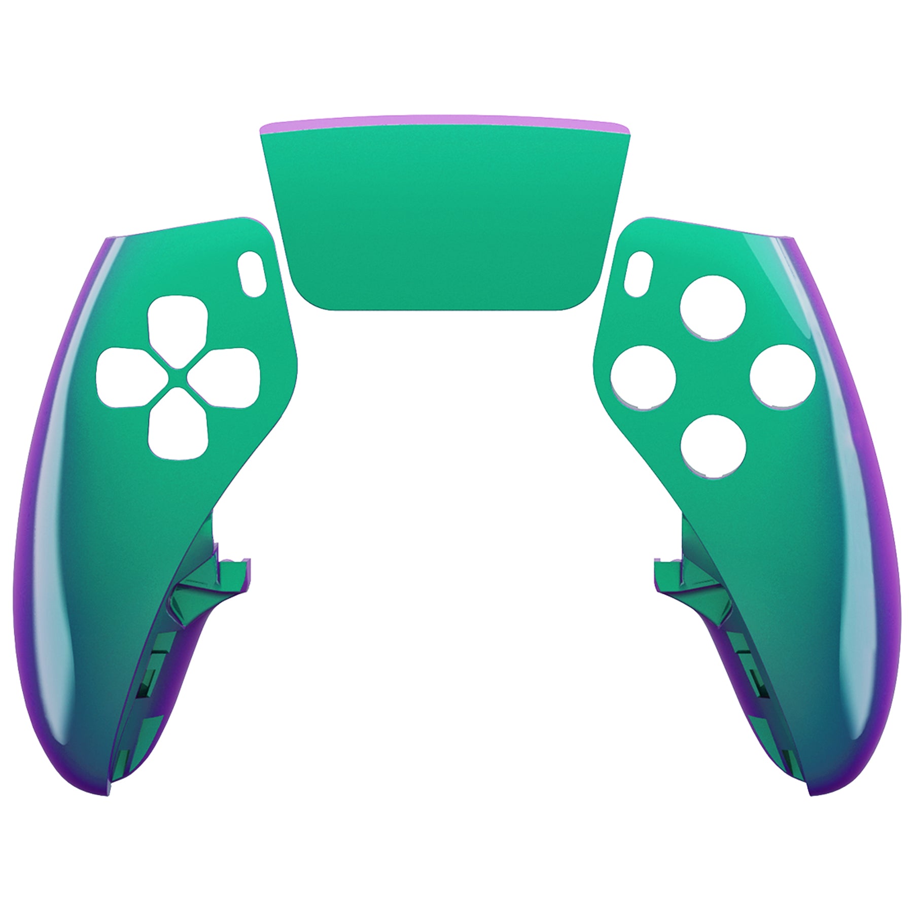 eXtremeRate Chameleon Green Purple PS5 Edge Controller Faceplate Shell - DIY Replacement Front Housing & Touchpad Cover for DualSense Edge | Gaming Accessories for Enhanced Customization & Protection