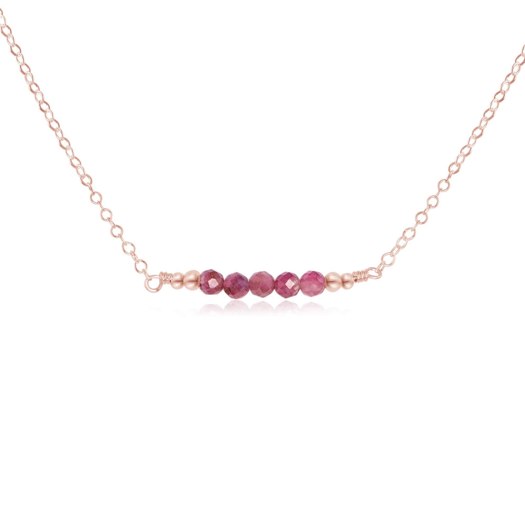 Sparkling Pink Tourmaline Faceted Bead Bar Necklace - Elegant Handmade Jewelry for Women | Perfect for Weddings, Parties & Special Occasions
