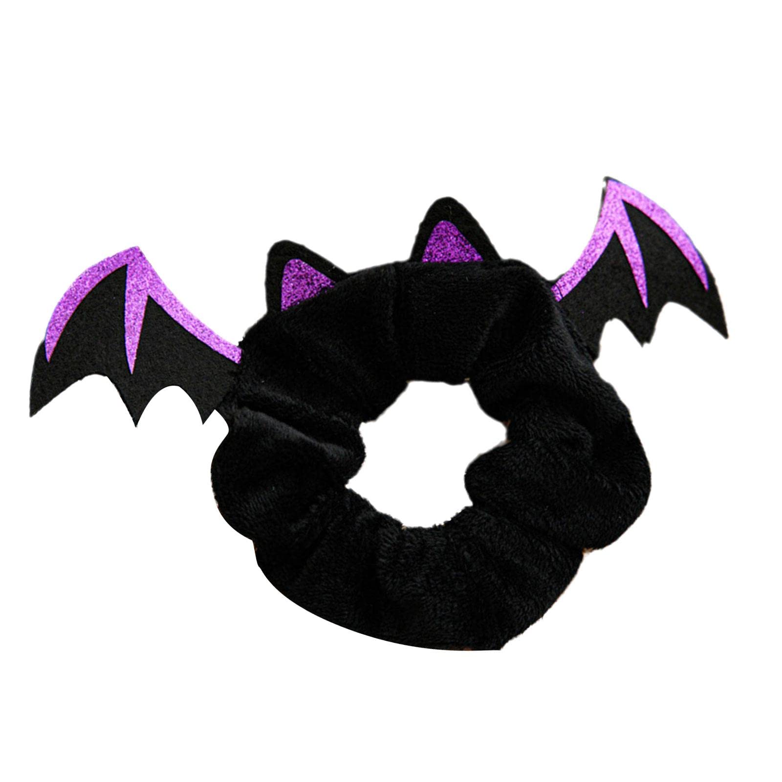 Halloween Pumpkin Hair Scrunchies - Cute Elastic Hair Bands with Spider Bat & Antlers Design - Bulk Pack of 12 for Costume Parties, Trick or Treat, and Festive Hairstyles