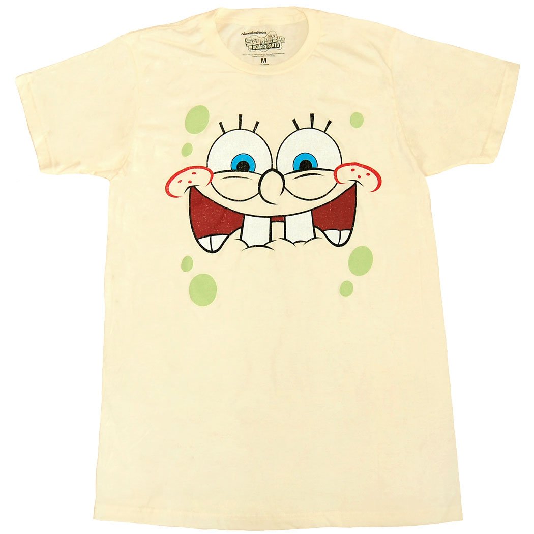 Spongebob Excited Face Graphic T-Shirt - Funny Cartoon Character Tee for Men & Women - Perfect for Cosplay, Parties & Casual Wear