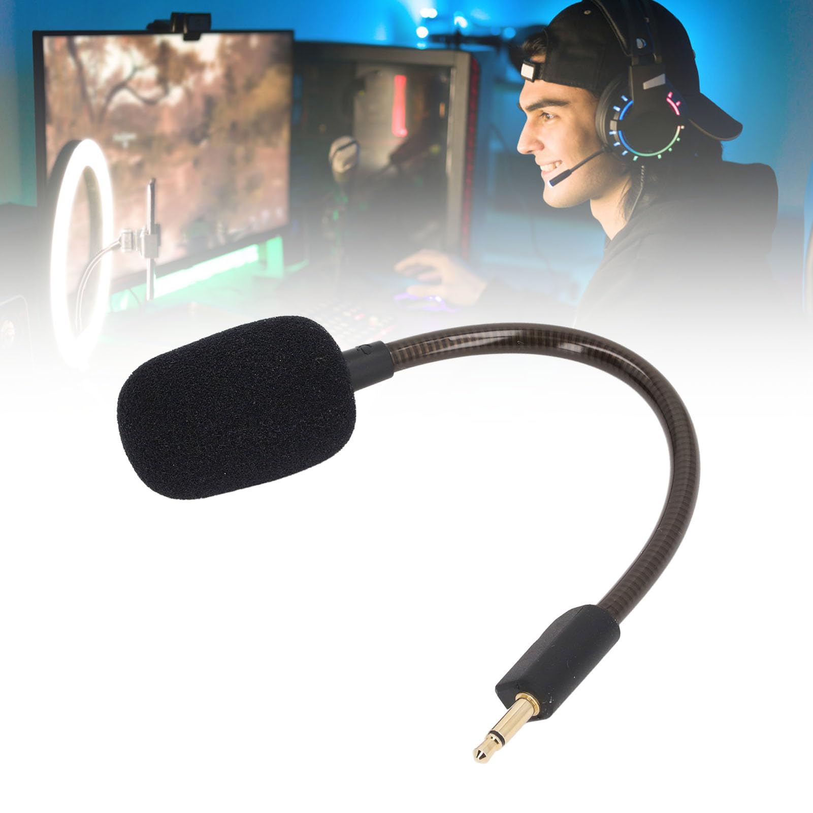 BlackShark V2 & V2 Pro Replacement Gaming Microphone - 3.5mm Detachable Noise Cancelling Mic with Foam Windscreen, Flexible Bendable Arm & 360° Rotation - Perfect for PC Gaming, Streaming & Discord Chat