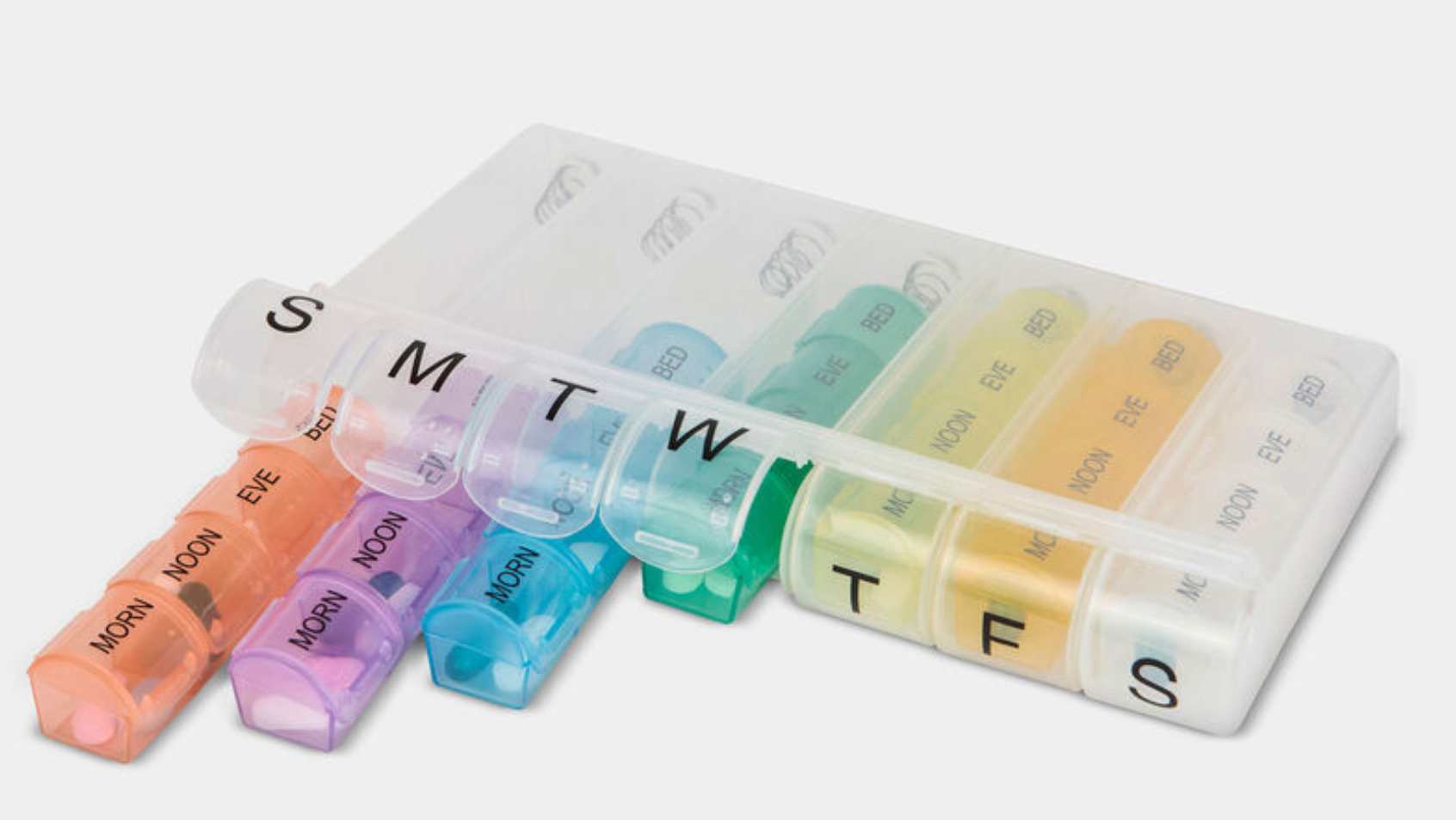 Travelon 7-Day Pill Organizer - Weekly Medication Planner with AM/PM Compartments - Perfect for Travel, Work & Daily Health Management