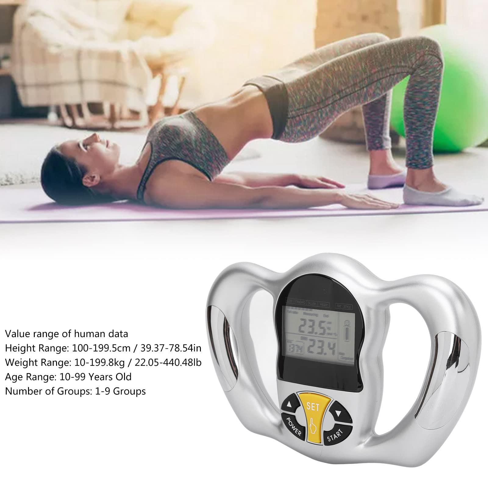Portable Digital Body Fat Analyzer - Handheld Body Fat Loss Monitor & Health Tracker for Home Gym Fitness Weight Management