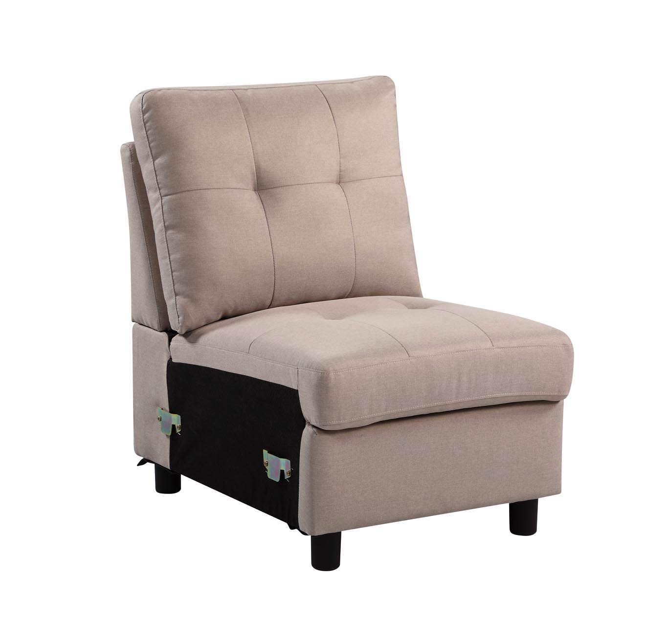 3-Seater Modular Sectional Sofa with Linen Upholstery - Compact Arm Couch for Small Spaces | Perfect for Apartments, Living Rooms & Cozy Home Decor