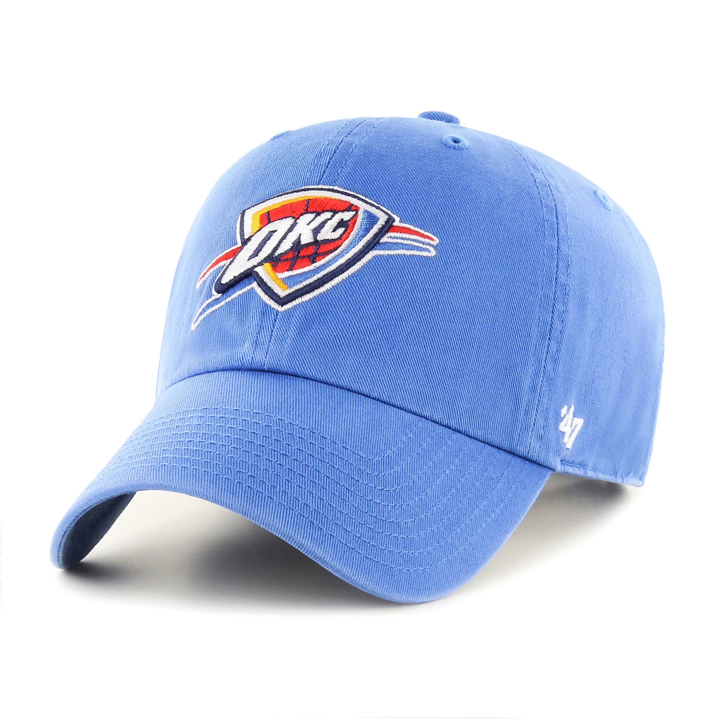 47 Brand Oklahoma City Thunder Cleanup Adjustable Snapback Hat - Blue Raz - Perfect for Basketball Games, Outdoor Activities & Casual Wear