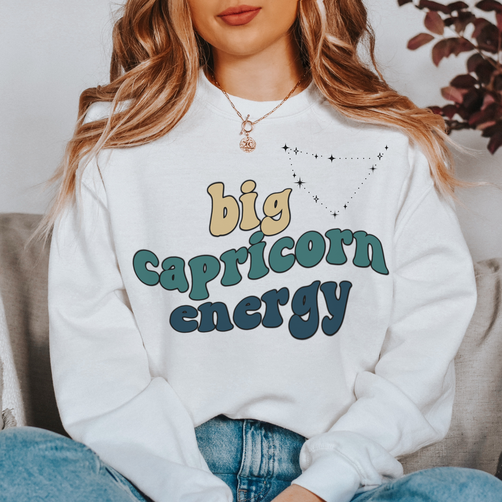 Capricorn Sweatshirt for Women & Men - Big Capricorn Energy Hoodie - Perfect Gift for Astrology Lovers - Zodiac Sign Apparel for Casual Wear & Birthday Gifts