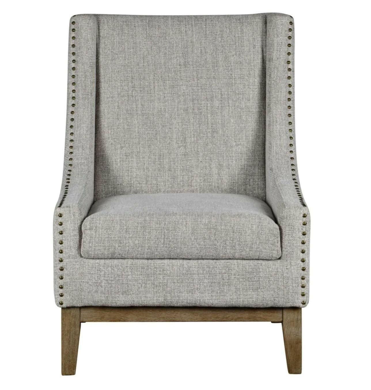 Jasmine Monarch Oatmeal Chair 10001 MO - Modern Accent Chair for Living Room, Bedroom & Office - Soft Fabric Upholstered Armchair with Sturdy Wooden Legs - Perfect for Relaxing, Reading & Home Decor