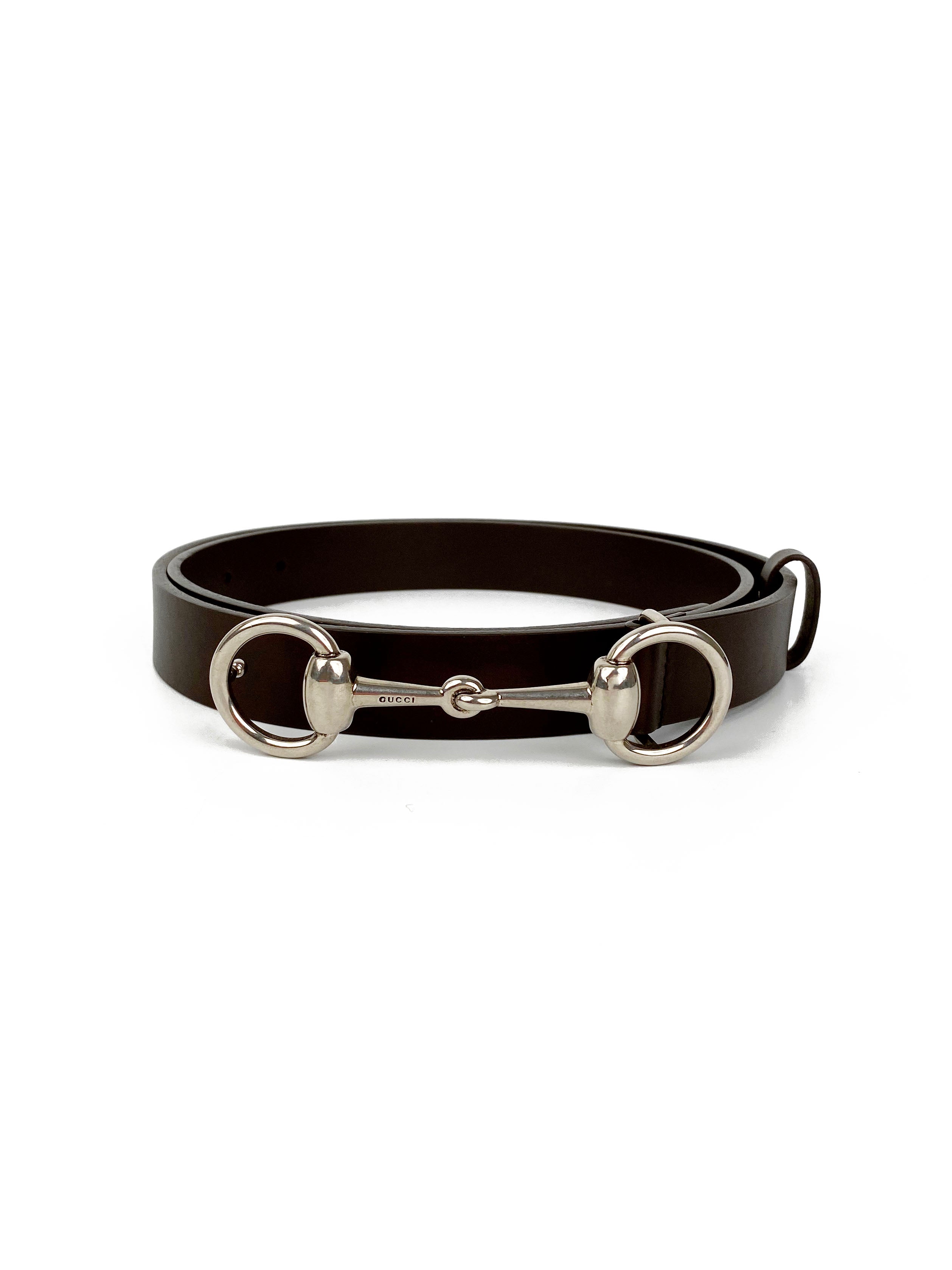 Gucci Brown Leather Horsebit Belt with Silver Buckle - 95cm/37.5in - Luxury Designer Belt for Men & Women | Perfect for Office, Parties & Formal Occasions