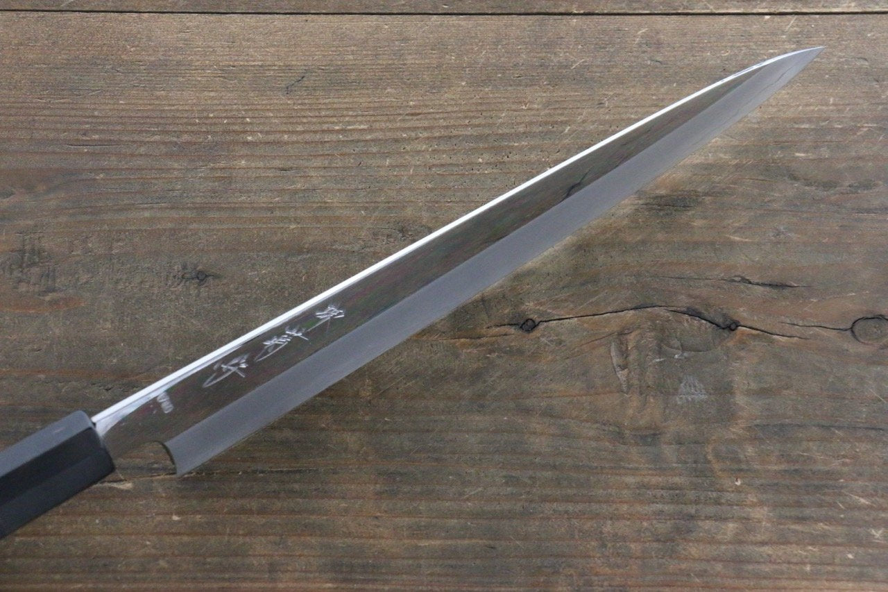 Premium Kikumori VG10 Stainless Steel Sujihiki Japanese Chef Knife 240mm - Mirror Polished Blade with Ebony Wood Handle - Perfect for Slicing Sashimi, Roast Beef & Delicate Proteins