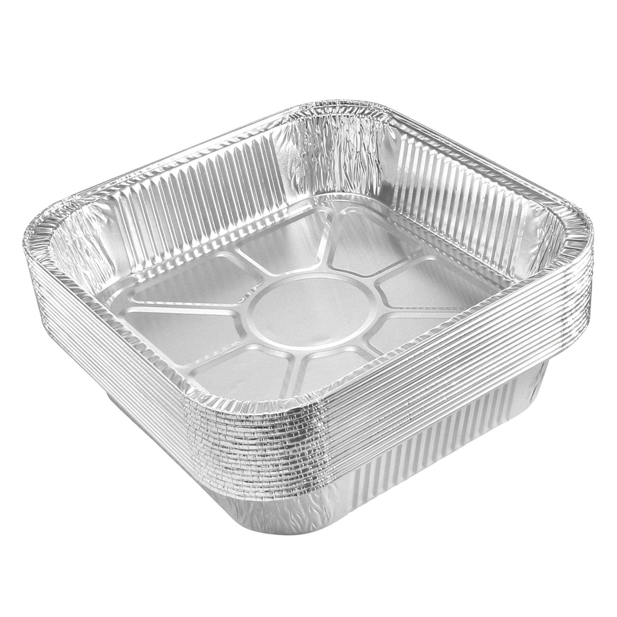 uxcell 8x8 Inch 46oz Aluminum Foil Pans - 24 Pack Disposable Baking Trays for Roasting, Cooking & Meal Prep | Perfect for Thanksgiving Turkey, Party Catering & Leftovers Storage