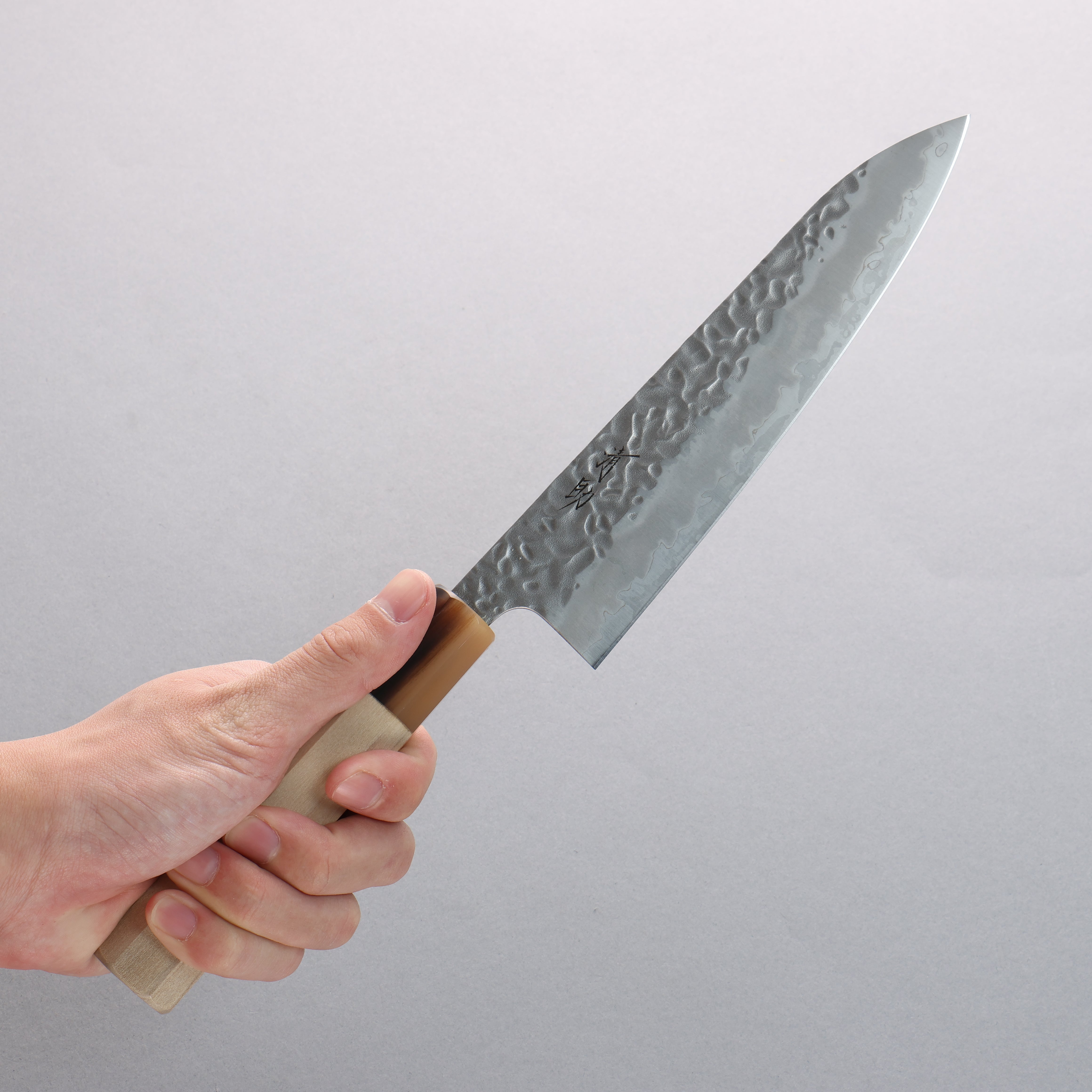 Premium Seisuke Kumo White Steel No.1 Hammered Gyuto Knife 180mm - Japanese Chef Knife with Magnolia Wood Handle - Perfect for Sushi, Meat Cutting & Professional Kitchen Use