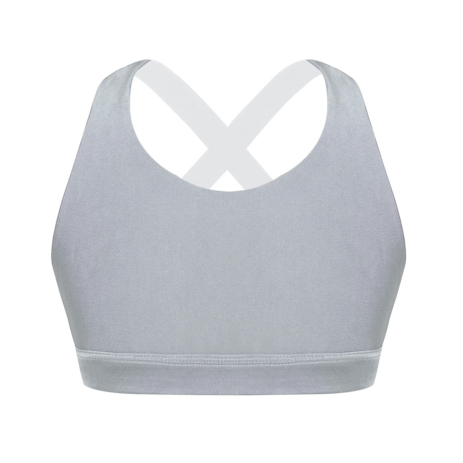 Moily Big Girls Racerback Padded Sports Bra - 2 Pack Workout Crop Top for Gymnastics, Dance, Yoga & Athletic Activities | Breathable Support for Teens & Active Women