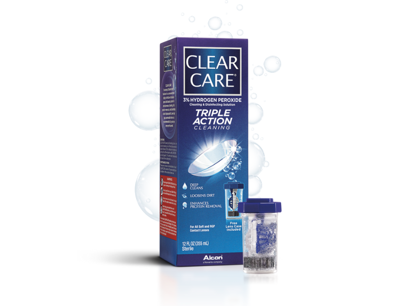 Clear Care Plus Cleaning & Disinfection Solution for Contact Lenses – Gentle 3% Hydrogen Peroxide Formula for Daily Lens Care & Eye Health – Perfect for Soft & Hard Contact Lens Wearers