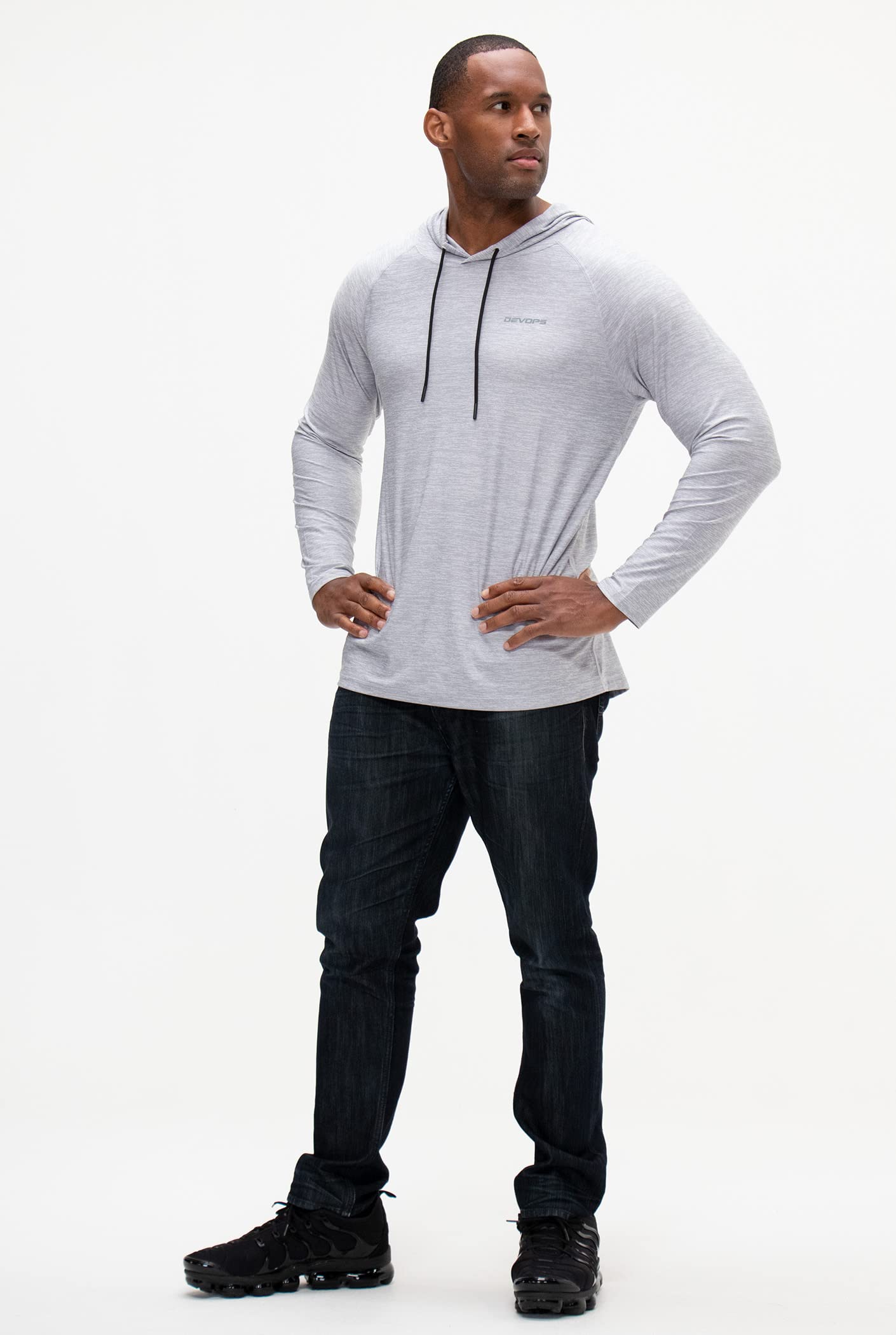 DEVOPS Men's Hoodie - Long Sleeve Pullover for Fishing, Hiking, Running & Workouts | Comfortable & Durable Outdoor Activewear for Casual Wear & Sports