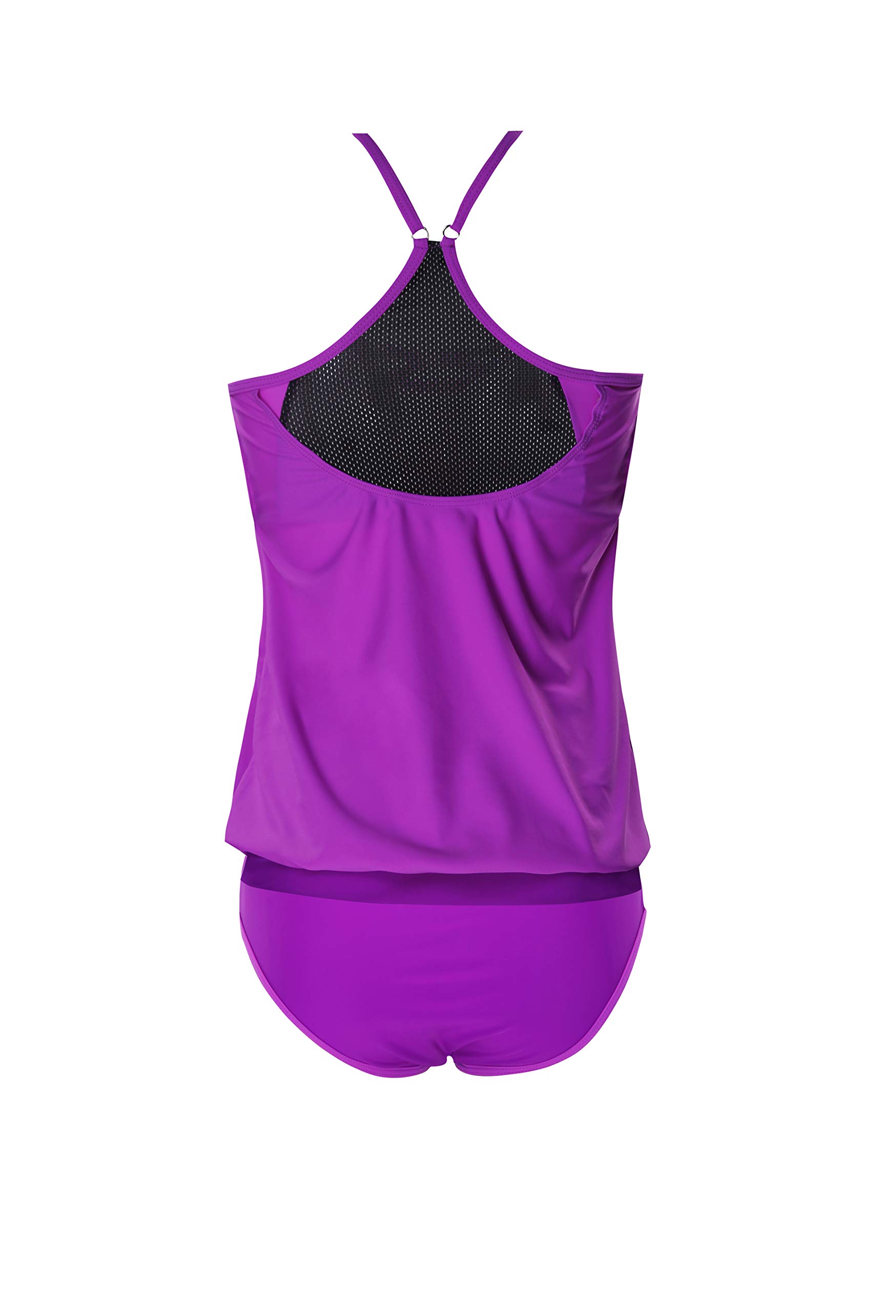 CrazycatZ Women's Sporty Blouson Tankini Swimsuit - Athletic Swimwear for Beach, Pool & Water Sports | Quick-Dry Comfort for Swimming, Surfing & Vacation