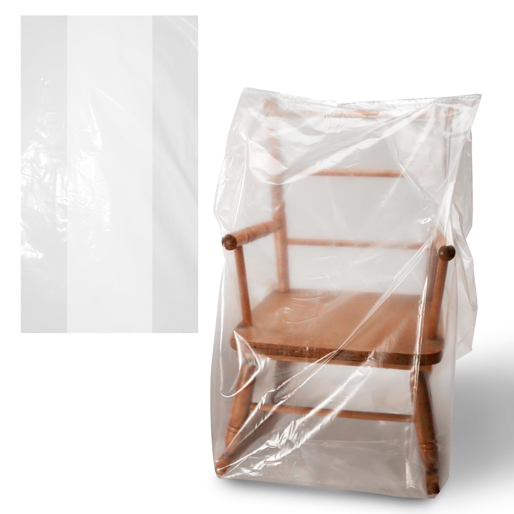 **APQ 2 Mil Thick Clear Gusseted Plastic Bags for Food Storage, Produce, and Gifts – 26 x 24 x 60 Inches, Pack of 125 Leak-Proof Open-End Poly Bags – Perfect for Grocery Shopping, Party Favors, and Bulk Food Packaging**