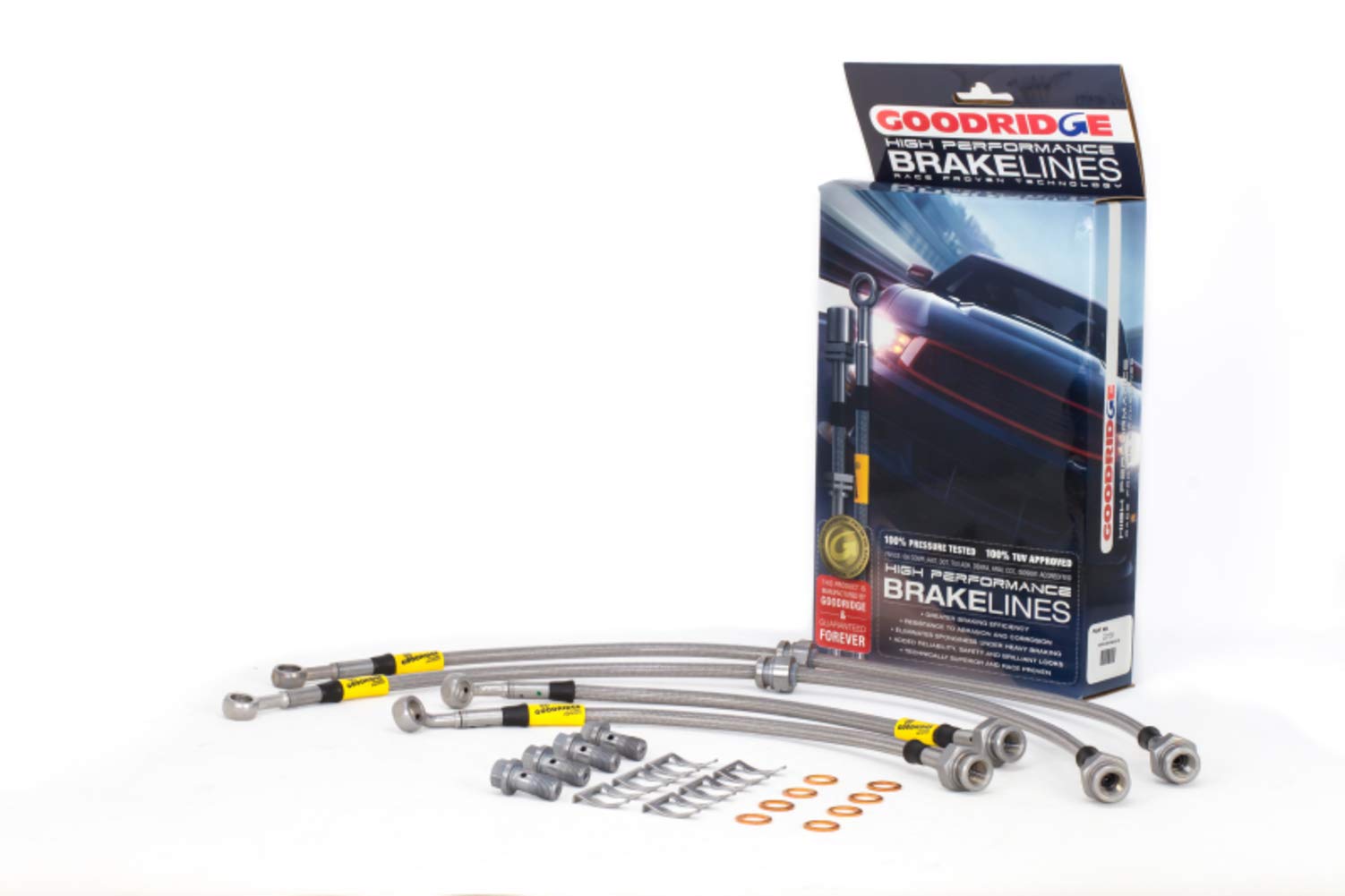 Goodridge 22136 Stainless Steel Brake Line Kit - High Performance Brake Lines for Cars, Trucks & Motorcycles - Perfect for Racing, Off-Road & Daily Driving