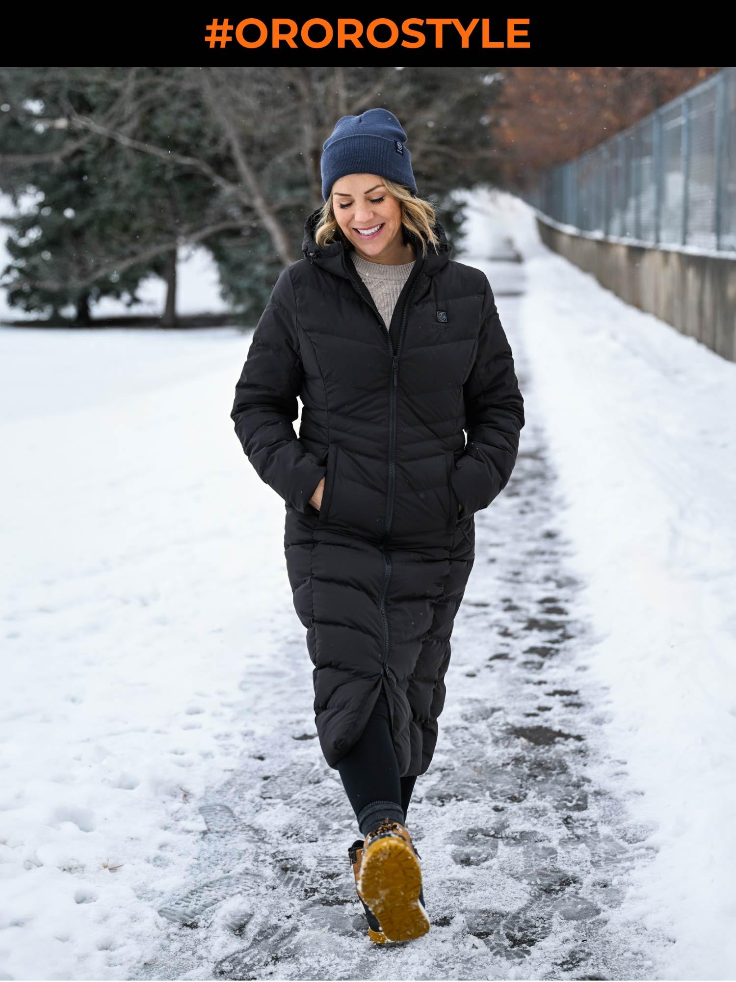ORORO Women's Long Heated Down Jacket with Battery - 90% RDS Certified Down Parka for Extreme Cold Weather (Charger Sold Separately) | Perfect for Winter Outdoor Activities, Skiing, Snowboarding & Daily Commute