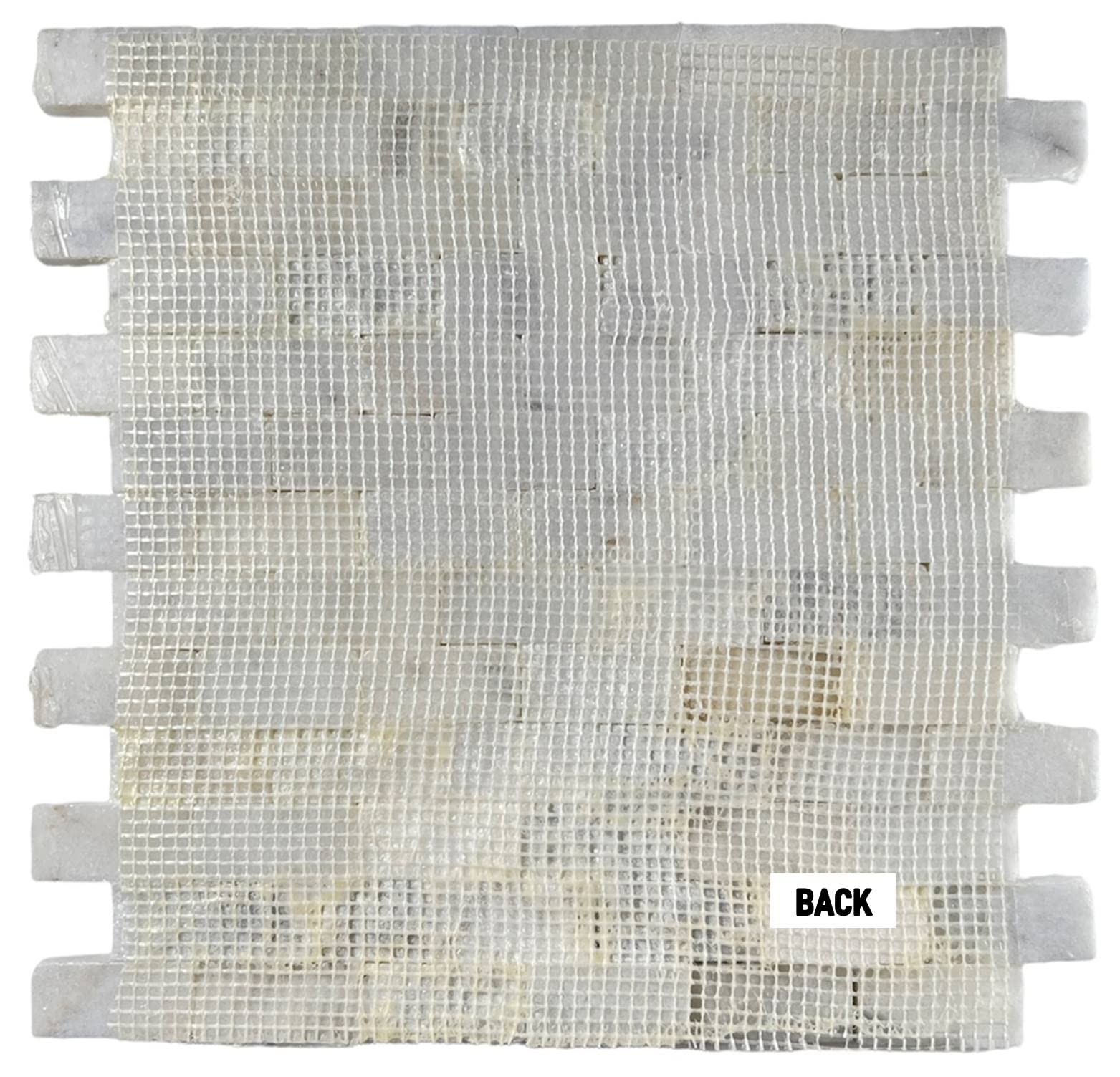 Italian White Carrara Split Face 1x2 Marble Mosaic Tile - Premium Wall & Backsplash Tile for Kitchen, Bathroom, Fireplace, Accent Wall | Elegant Home Decor & Commercial Use