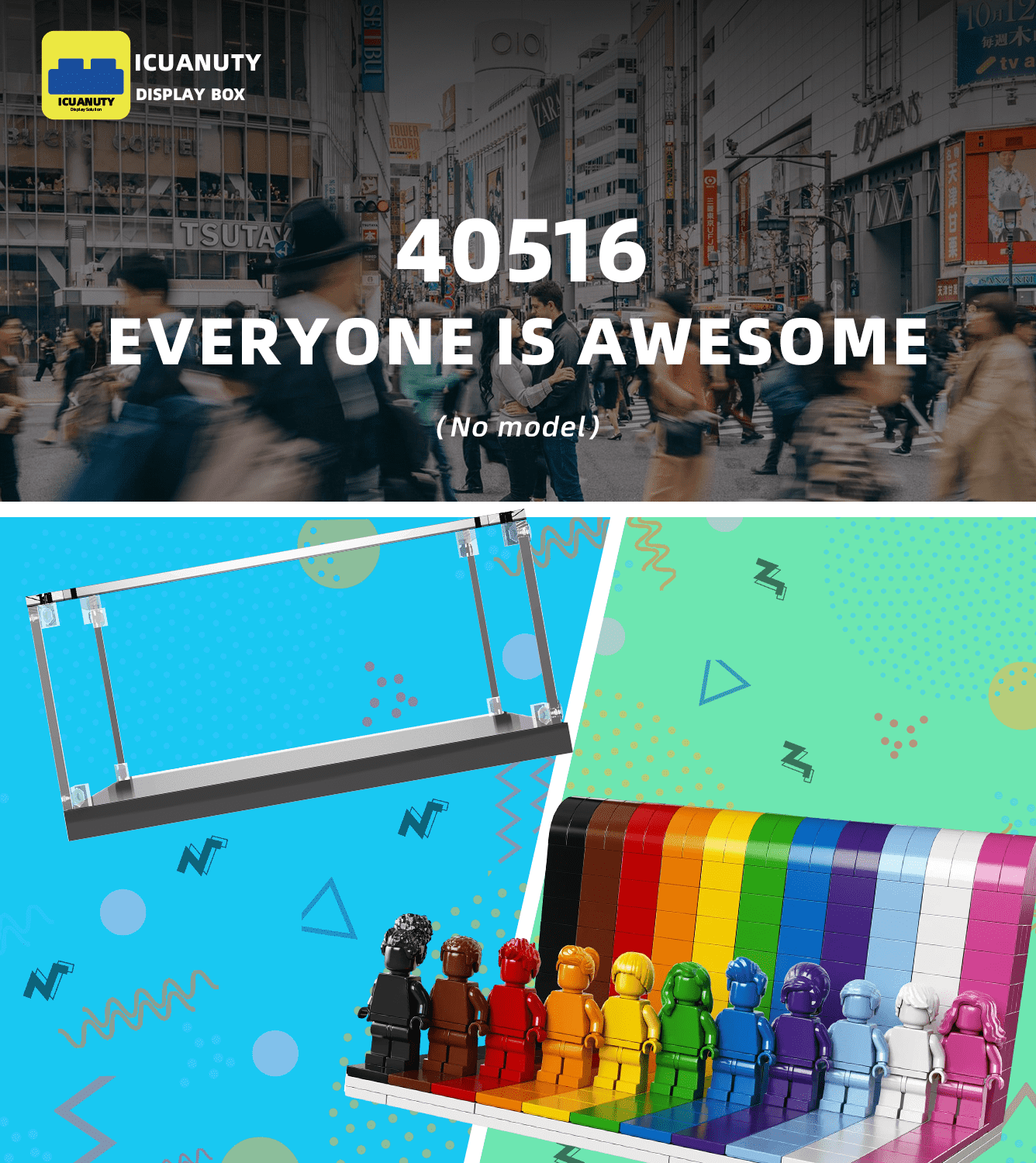 LEGO Everyone Is Awesome 40516 Display Case - Premium Acrylic Showcase for LEGO Set Protection & Collection Display - Perfect for Home Decor, Office Display, and Gift Presentation