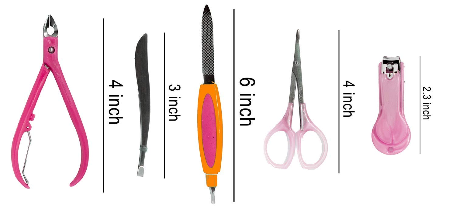 Boxo 5-Piece Professional Manicure & Pedicure Kit - Nail File, Cuticle Clipper, Nail Scissors, Hand Care Tools for Salon & Home Use - Perfect for DIY Nail Care & Gift Giving