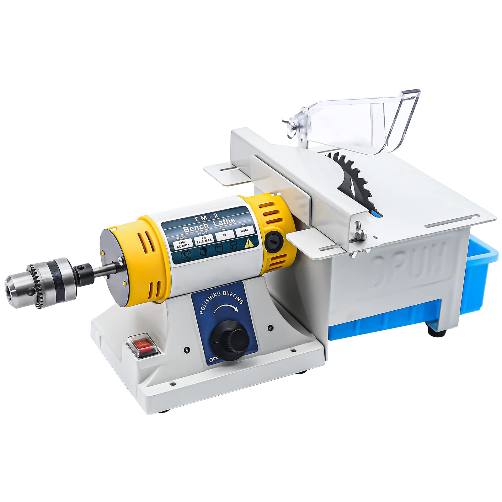 Mini Table Saw 110V - Benchtop Buffer Rock Grinder Polishing Machine with Flexible Shaft for DIY Jewelry & Woodworking - Compact Hobby Table Top Saw for Home Crafts, Metal Polishing & Stone Carving
