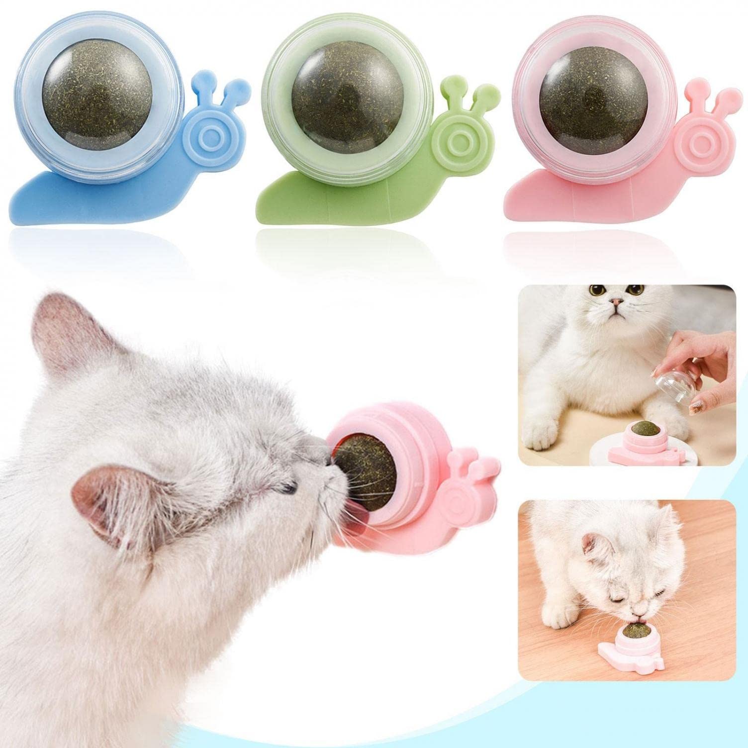 Organic Catnip Mint Lollipop Ball Toy - Dental Chew Stick for Cat Teeth Grinding, Interactive Teaser Plaything with Catmint - Perfect Kitty Gift for Playtime & Dental Health (Ideal for Indoor Cats & Teething Kittens)