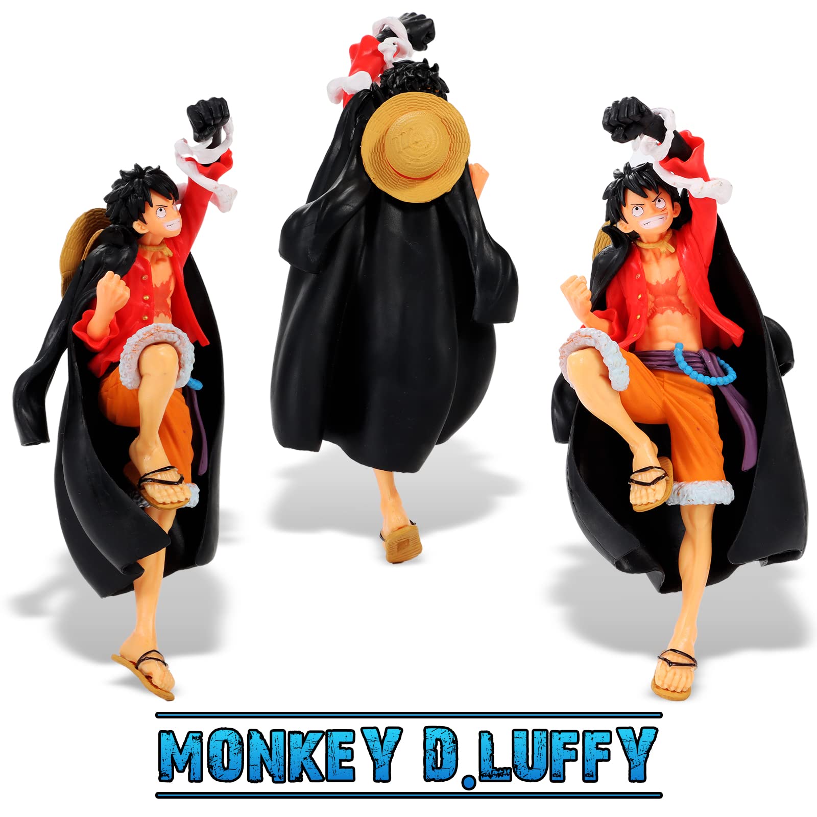 One Piece Luffy Action Figure Collectible Set with Pirate Flag - Perfect for Anime Fans, Display & Collection | Anime Room Decor, Gift for Anime Lovers