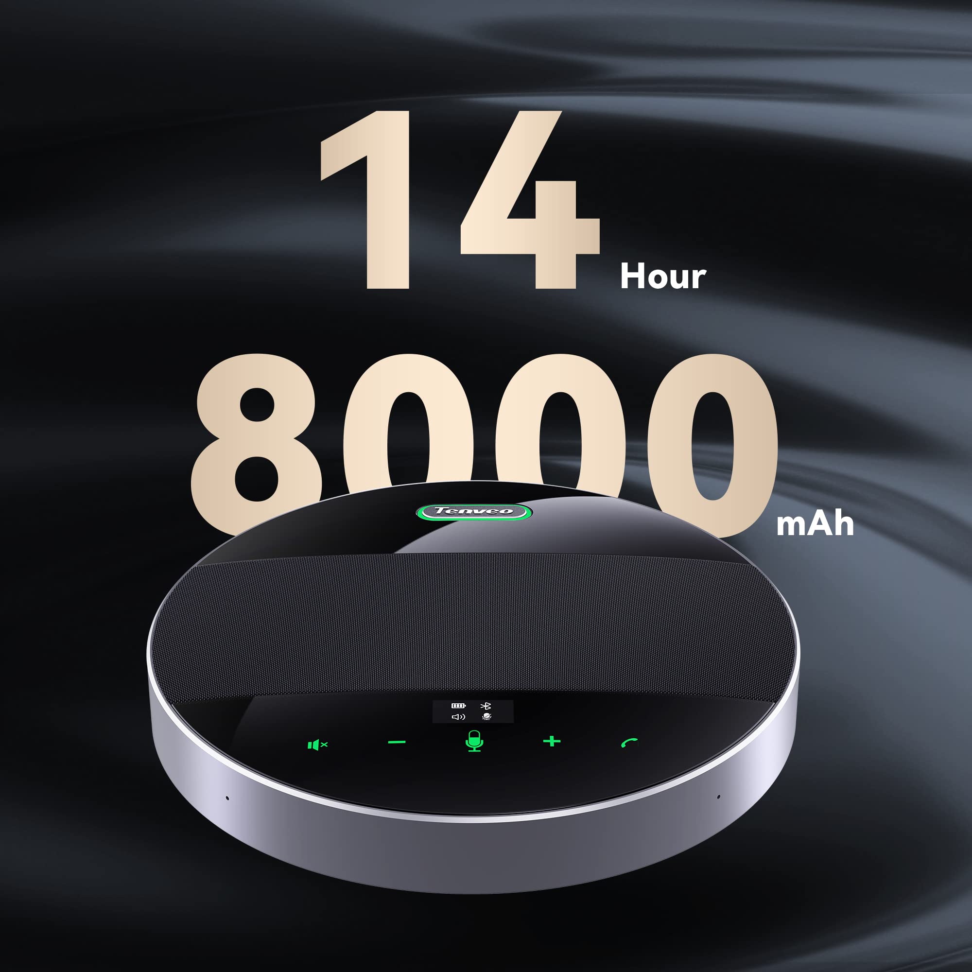 Tenveo MagiCall Conference Speaker with Microphone - Bluetooth/Wireless/USB Omnidirectional Speakerphone with Noise Cancellation & 360° Pickup for 10-15 People - Perfect for Online Meetings, Webinars & Remote Team Collaboration